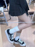 adidas NIZZA PLATFORM厚底增高运动帆布鞋女阿迪达斯三叶草 一号黑/白   35.5 实拍图