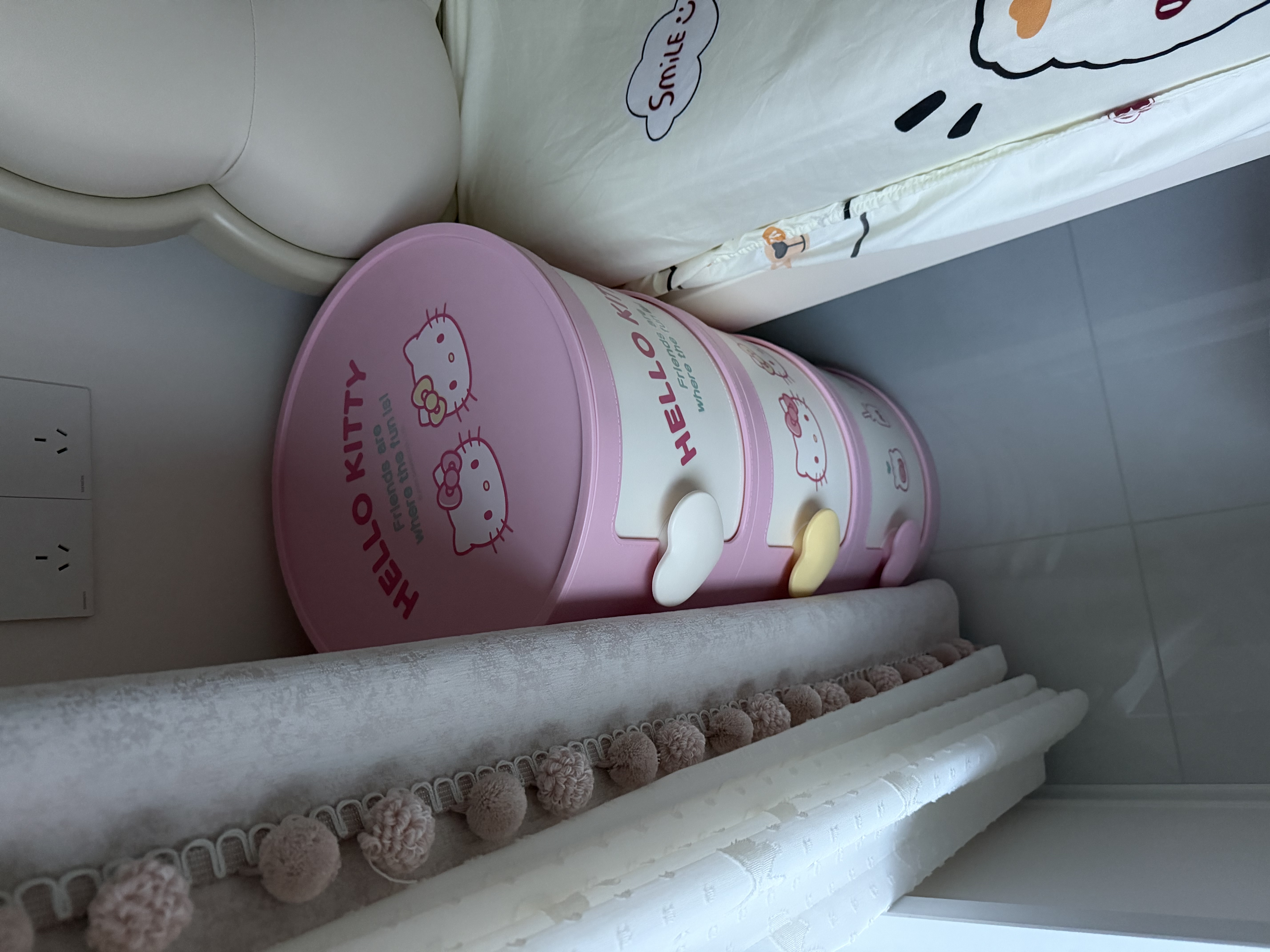 JEKO&JEKO三丽鸥Hello Kitty圆形收纳柜玩具零食储物柜收纳箱 凯蒂猫款3层 实拍图