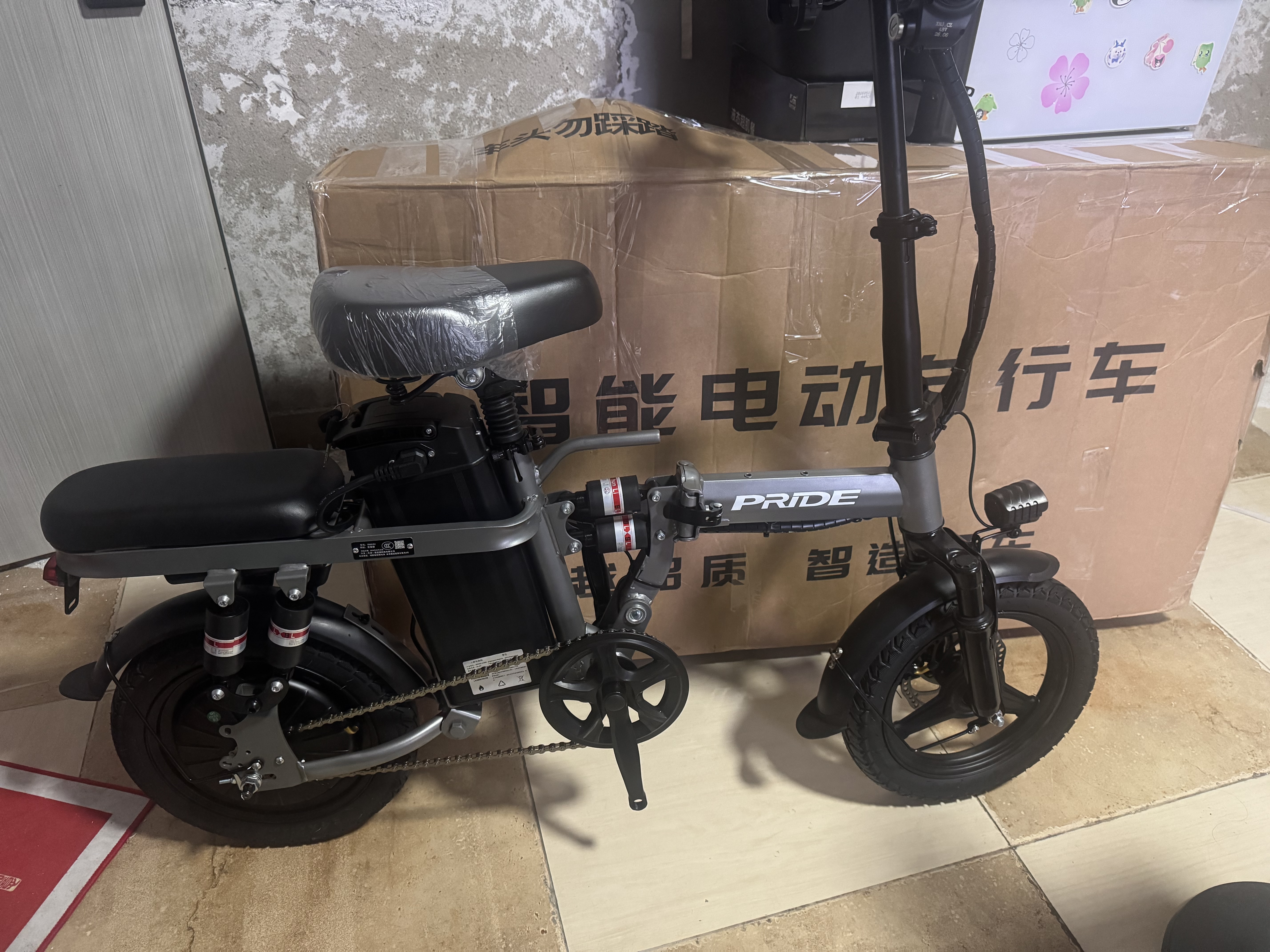 普莱德新国标折叠电动自行车 超长续航电动车 铝合金代驾车 锂电池助力男女通用成人电瓶车 代步电单车 旗舰版-12减震-进囗级电芯-30A纯电续航≤90km 实拍图