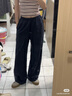 优衣库麻混纺舒适长裤/常规款女装/休闲裤26春夏新款482246 09 黑色 S 实拍图
