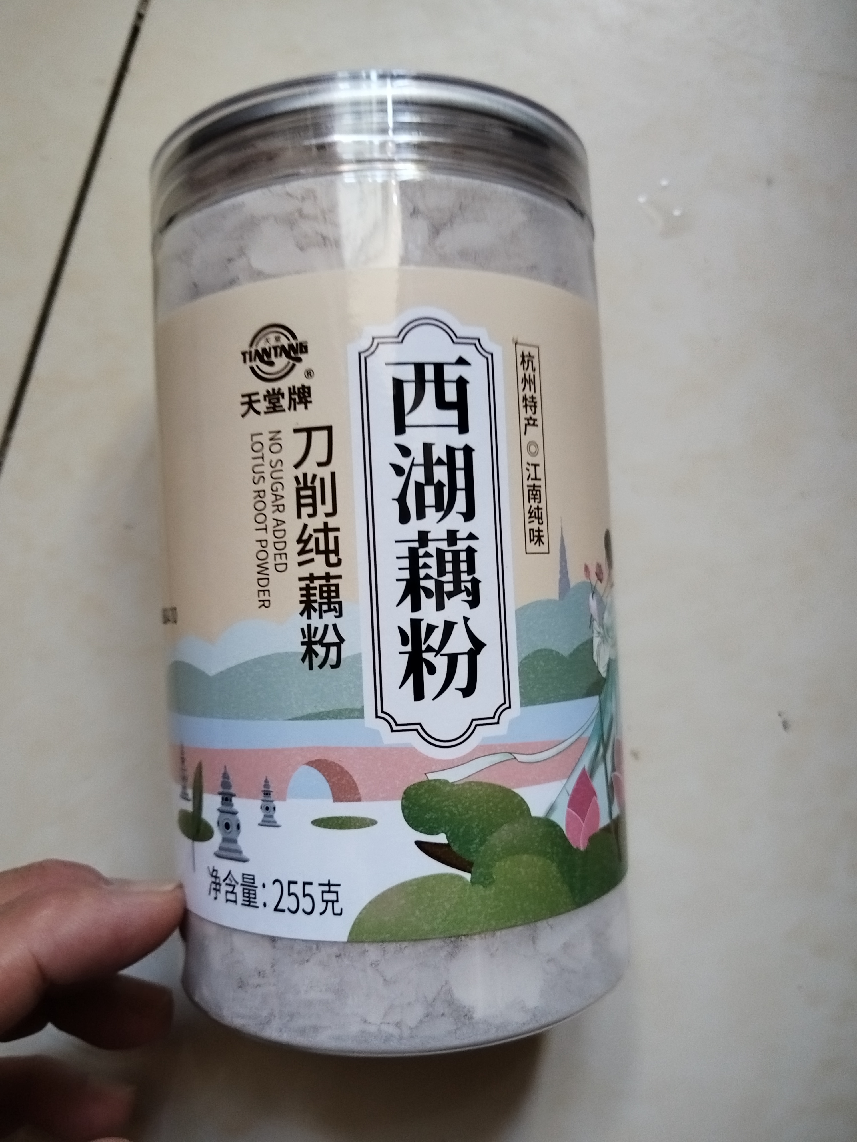 天堂牌无糖刀削纯藕粉255g 杭州特产西湖藕粉 早餐代餐粉速溶纯藕粉 实拍图