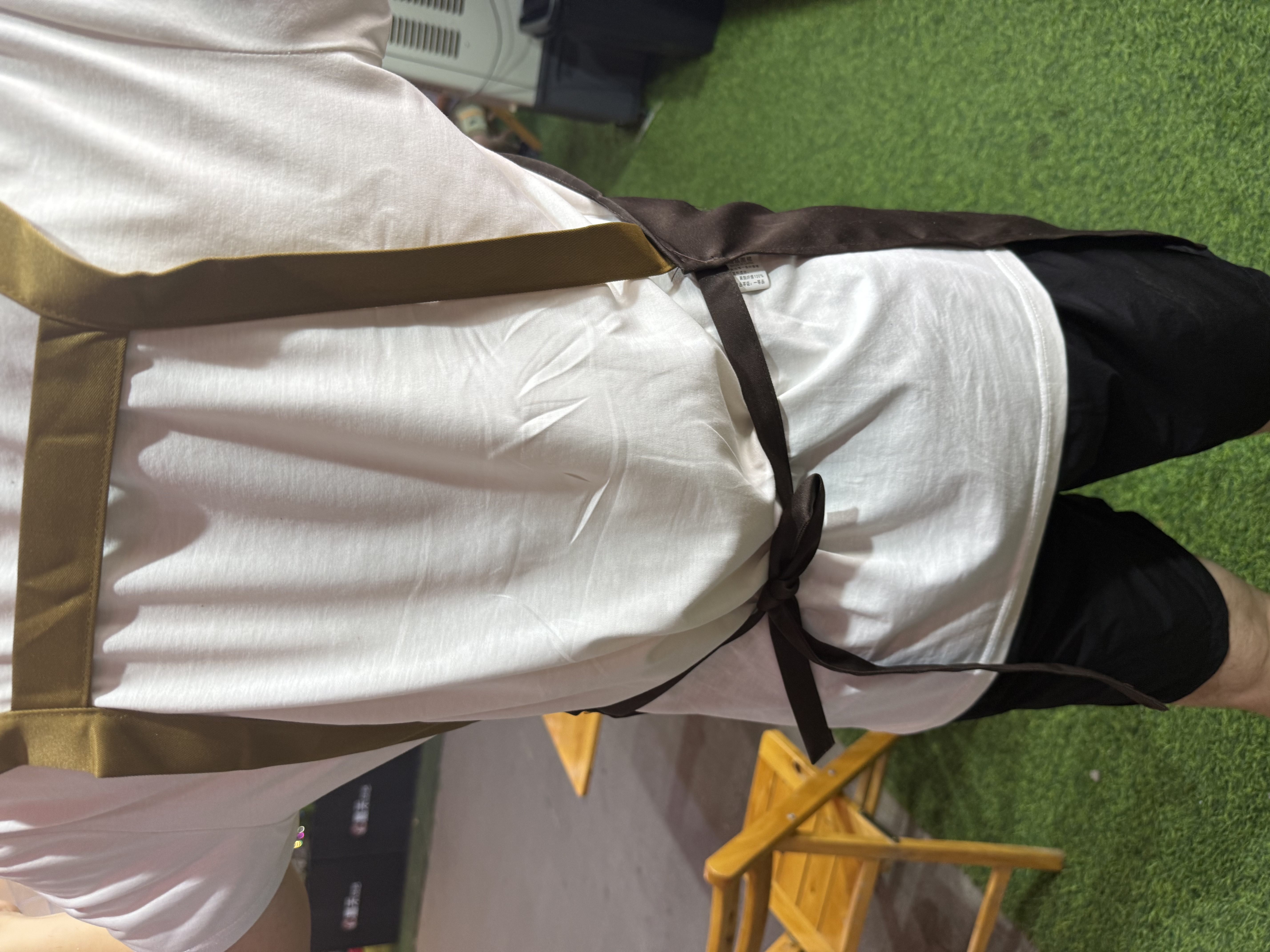 保罗岚芝防水围裙定制帆布围裙工作服奶茶火锅饭店厨房防油围腰男士罩衣女 实拍图