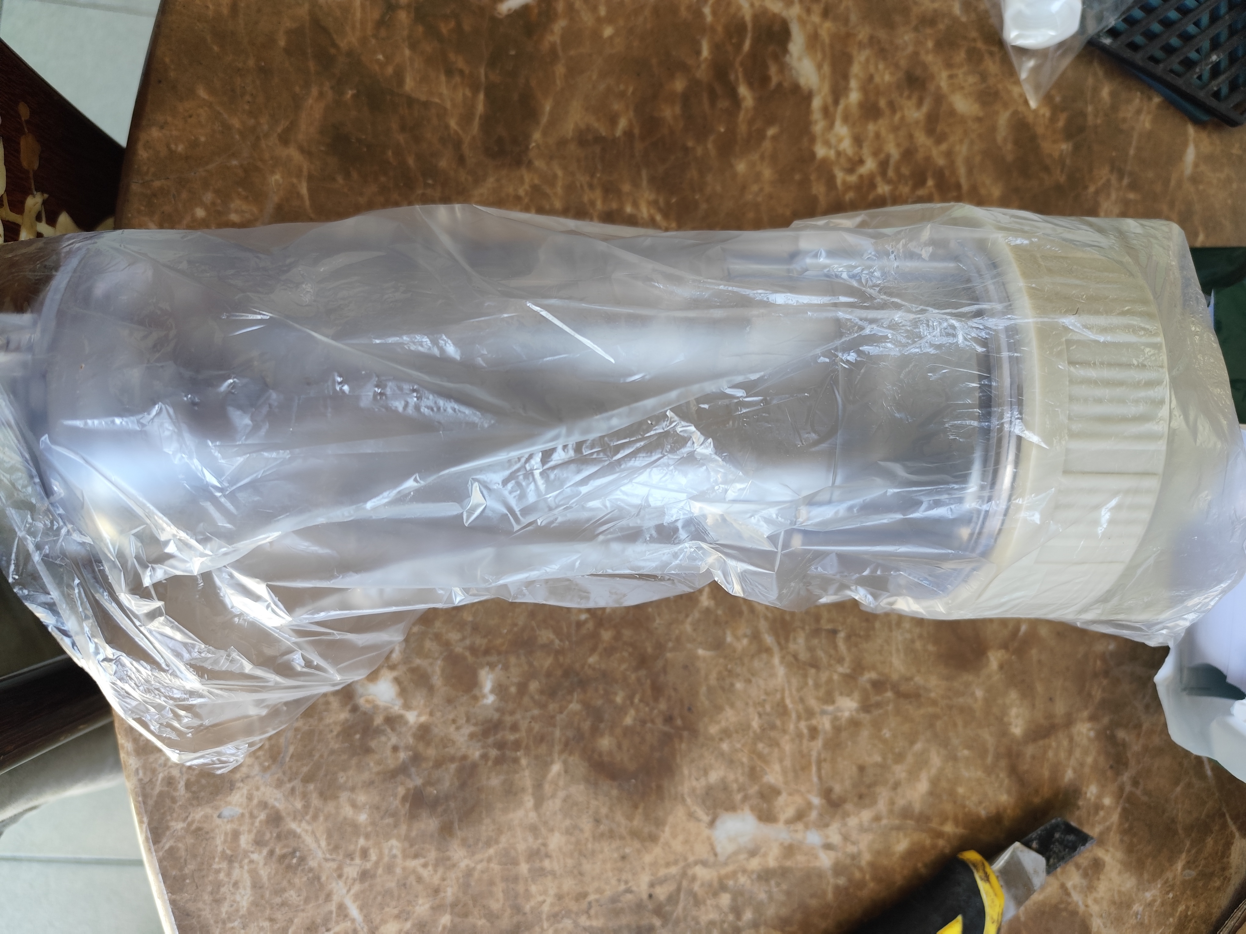 钻芯 净水器过滤器前置过滤器铜口透明滤瓶滤壳PP棉前置过滤筒净水器家用十寸滤瓶 4分铜口滤瓶+滤芯 实拍图