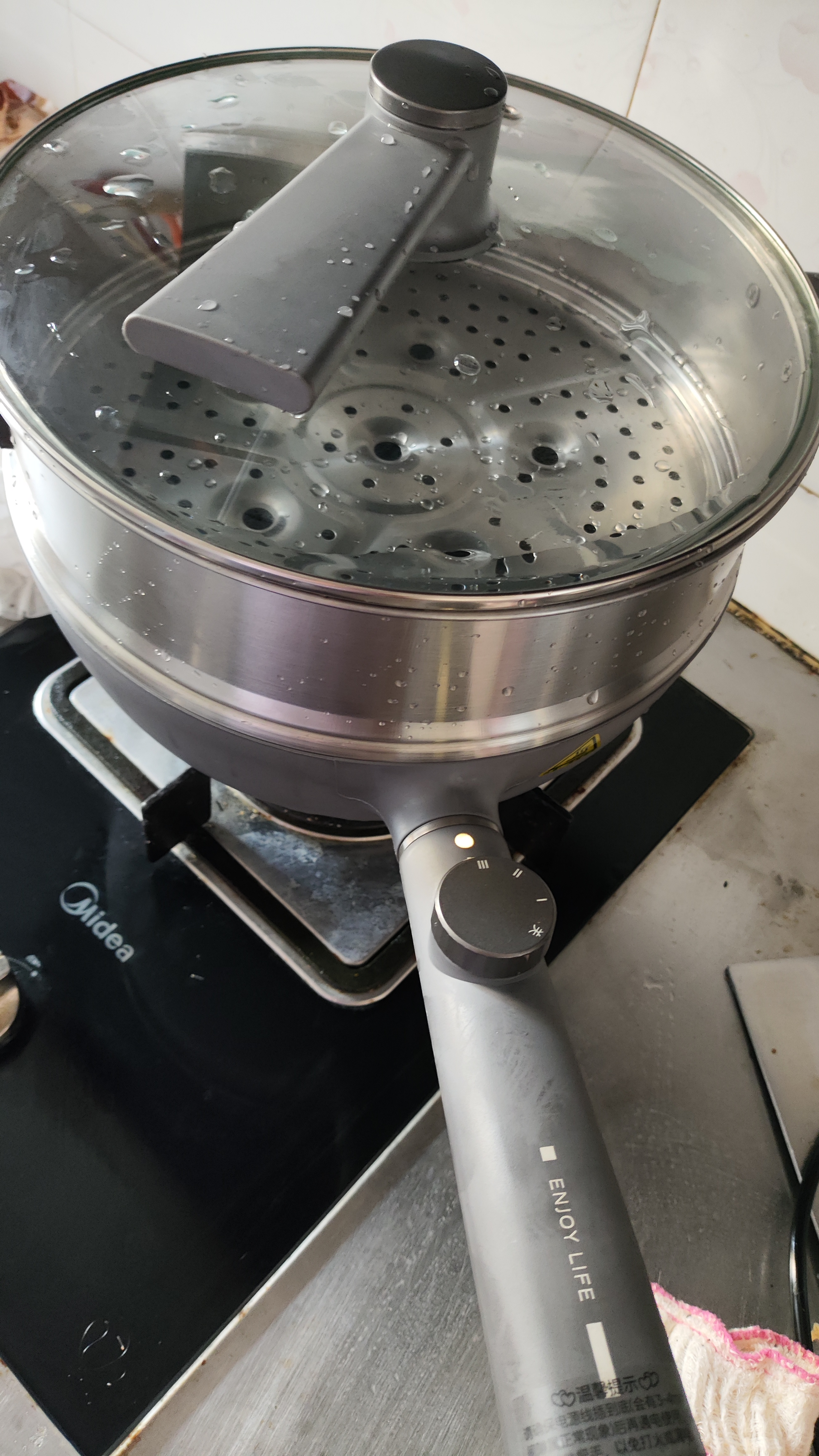美的（Midea）电炒锅 电蒸锅 电煮锅电火锅家用多功能锅炒菜锅插电蒸煮一体锅 304蜂窝晶盾多用途锅电热锅 4L 【行业爆款】无惧铁铲+黄金容量HGS2812 实拍图