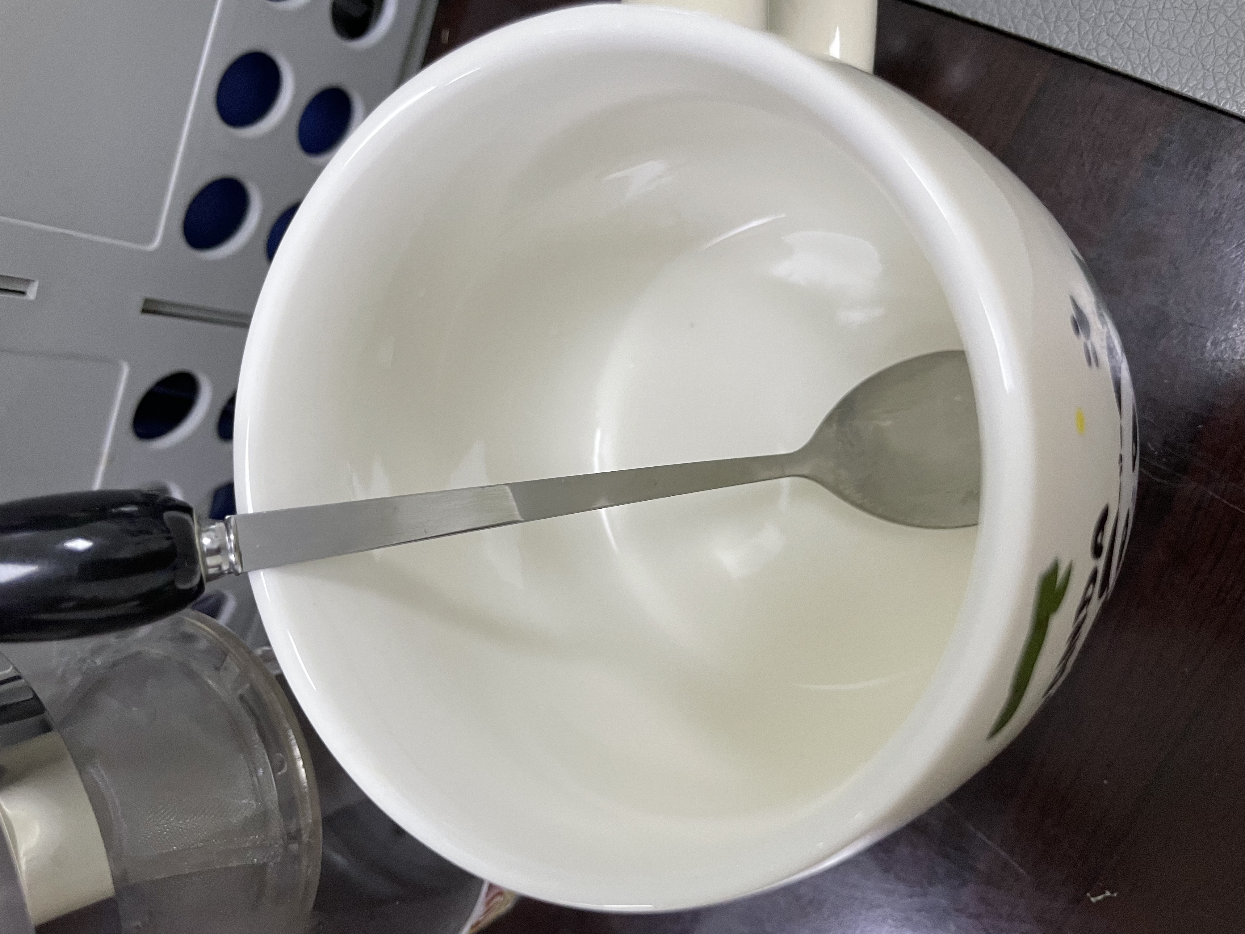 品喻（PINYU）杯子马克杯咖啡杯陶瓷杯水杯家用大容量带盖带勺冲泡杯招手熊猫 实拍图