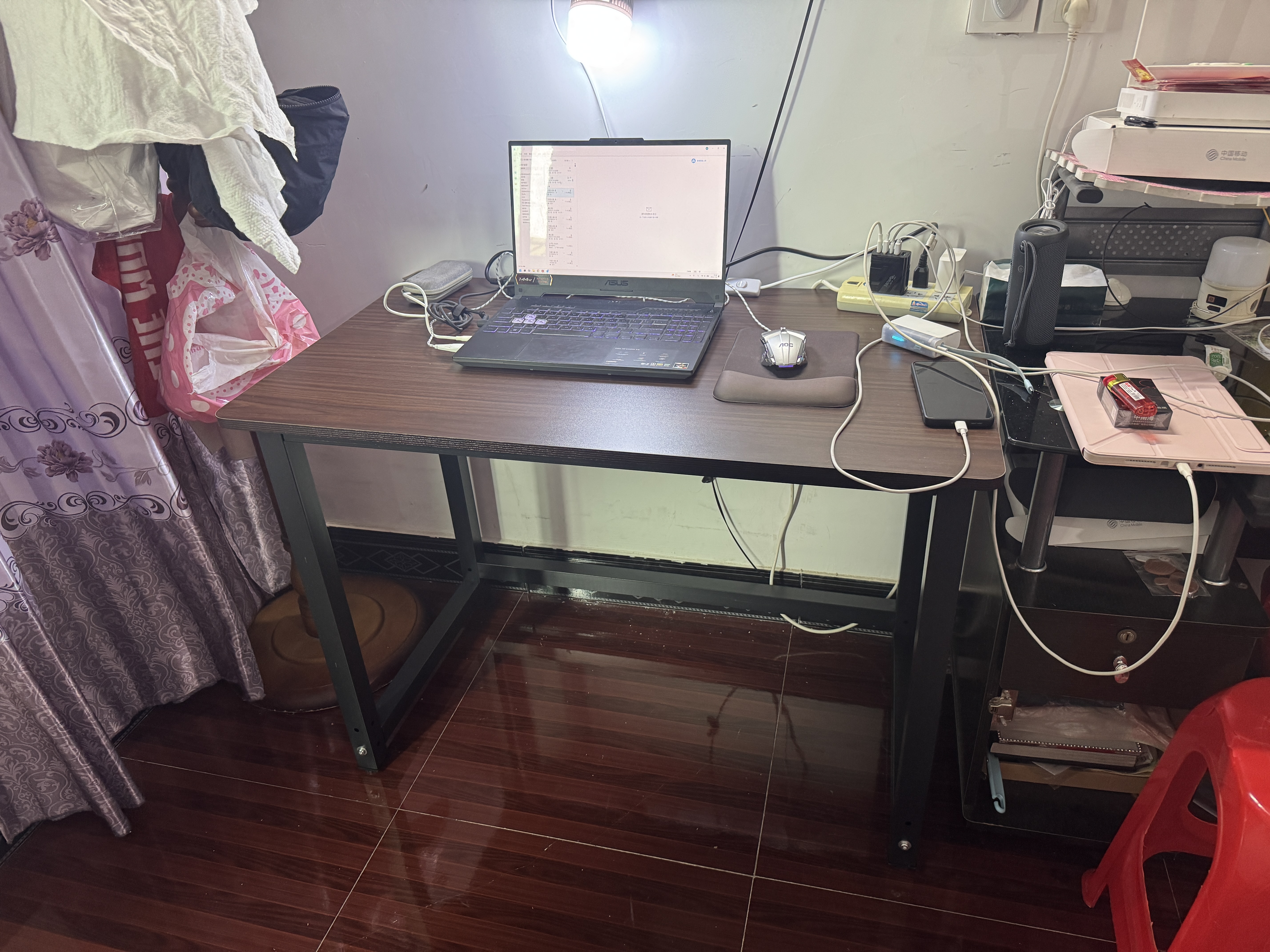 全品屋电脑桌学习办公写字桌台长条培训家用卧室2026新款出租屋电竞桌子 实拍图