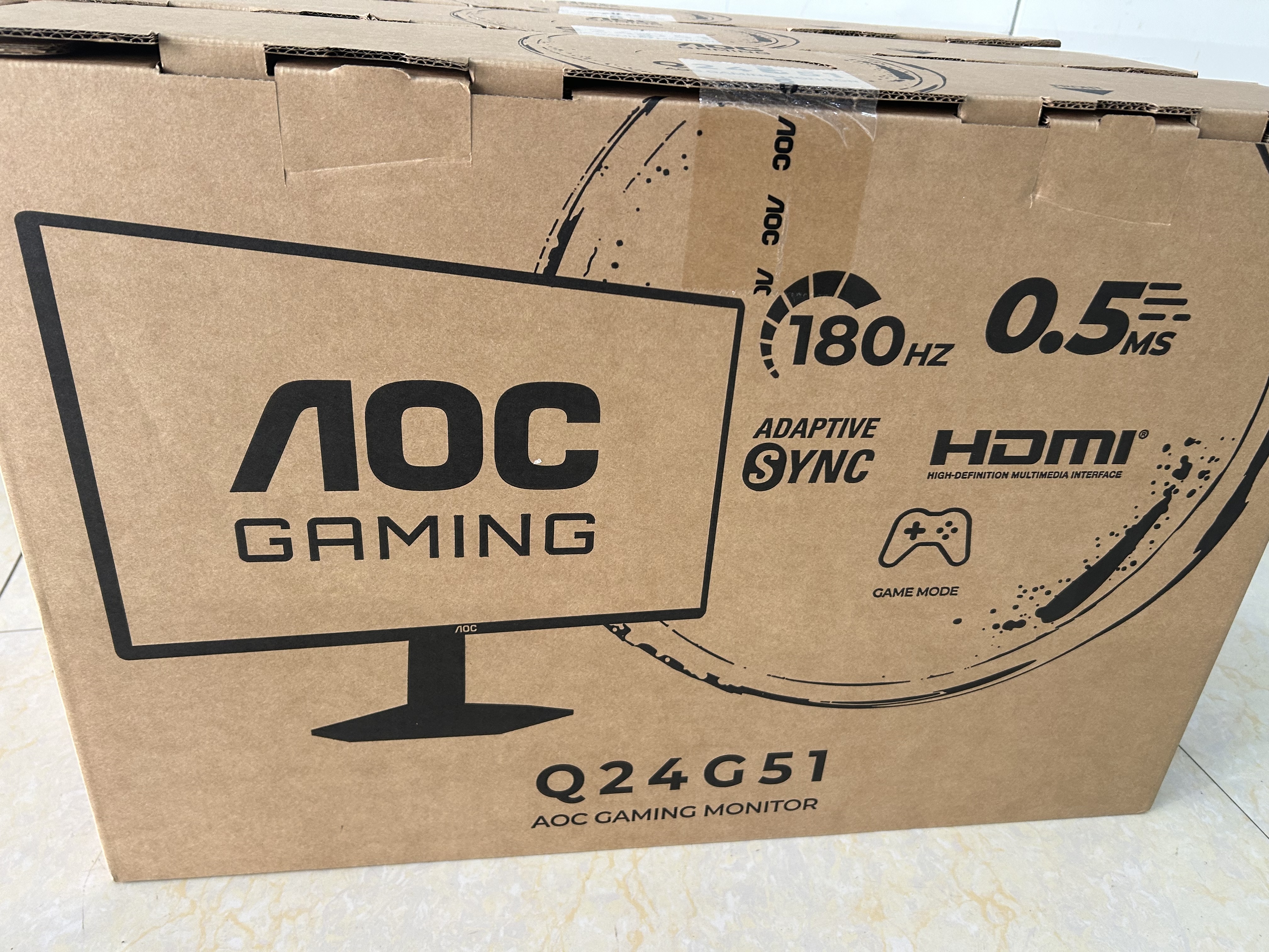 AOC 23.8英寸2K 180Hz高刷护眼办公 FastIPS HDR 6轴调色 出厂校色 低蓝光不闪 电竞电脑显示器Q24G51 实拍图