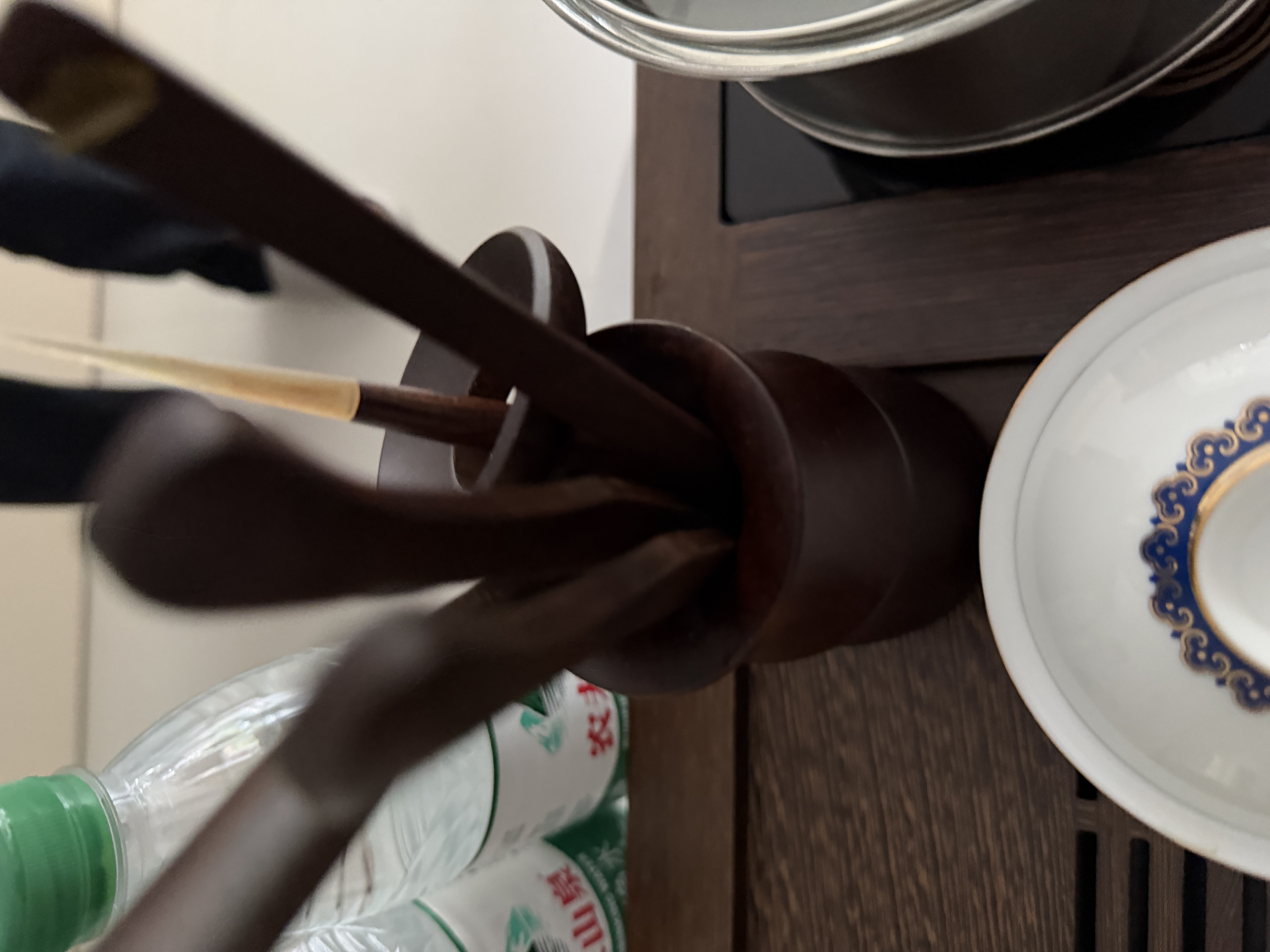 金灶（KAMJOVE）黑檀木茶道六君子茶夹杯夹茶则茶漏 功夫茶具配件套装 竹筒造型 KP-8 实拍图