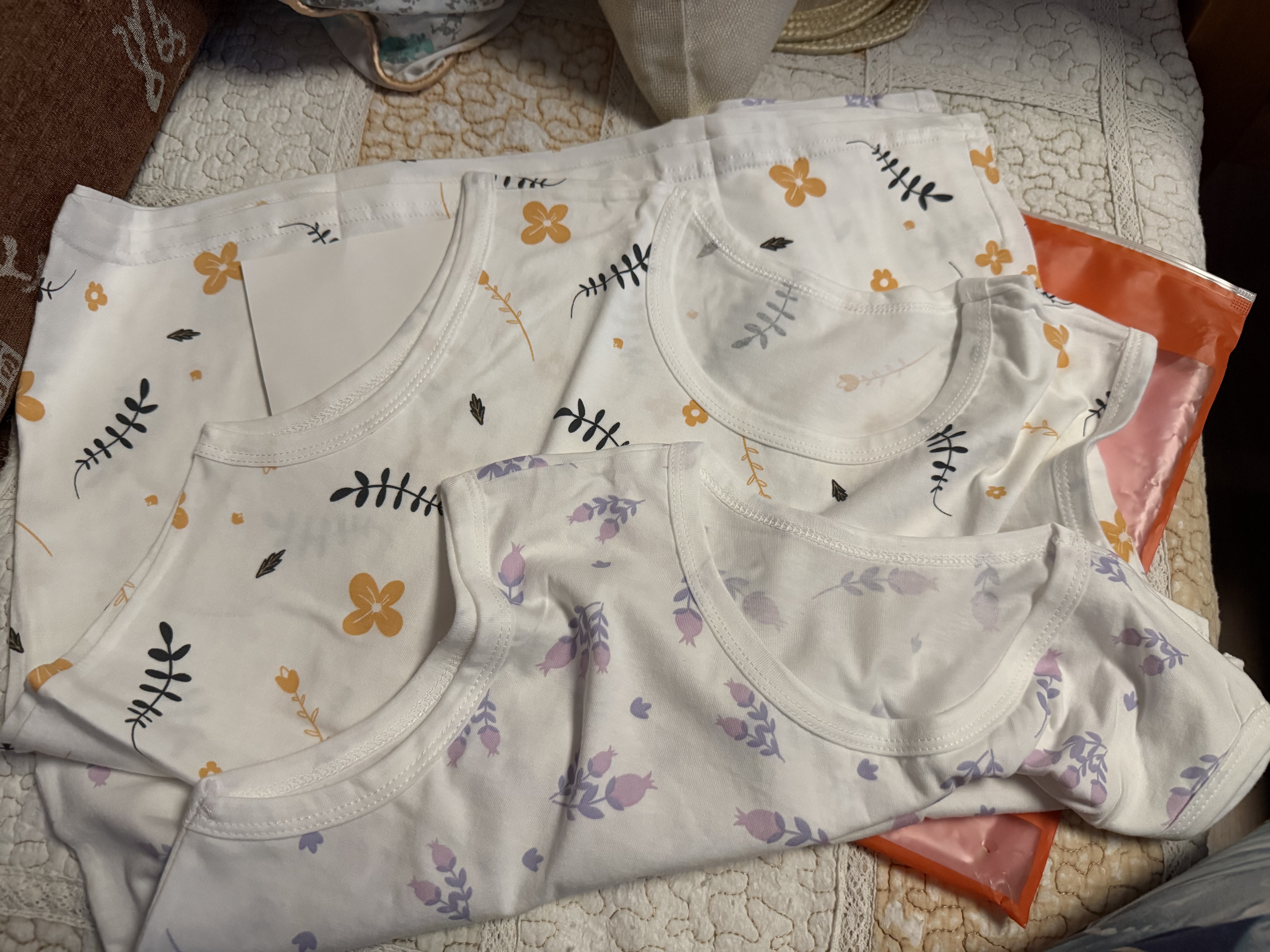 宜而爽女士背心纯棉中老年女夏季薄款打底衫无袖大码宽松内衣T恤2件装 实拍图
