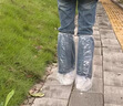 巴迪高（BADIGAO）一次性防雨鞋套雨靴加厚防水防滑长筒便携男女通用儿童 实拍图