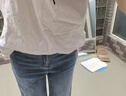 真维斯（Jeanswest）冰丝牛仔裤女2026春夏季薄款高腰直筒宽松阔腿裤天丝垂感拖地裤子 浅蓝色长裤(建议身高158-165CM) L (建议110-123斤) 实拍图