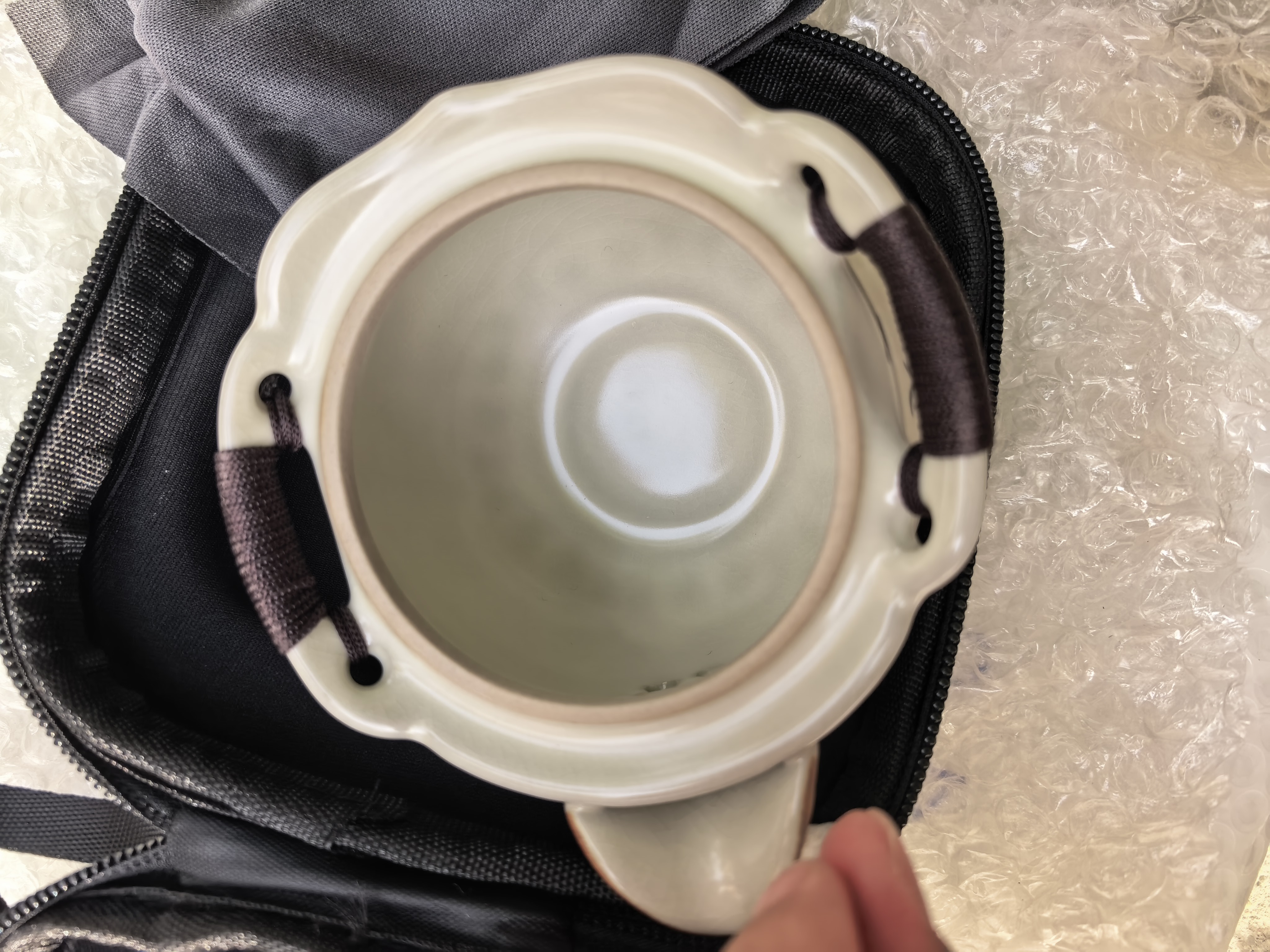 唐丰汝窑旅行茶具套装一壶三杯户外便携式陶瓷快客杯单人随身泡茶装备 实拍图