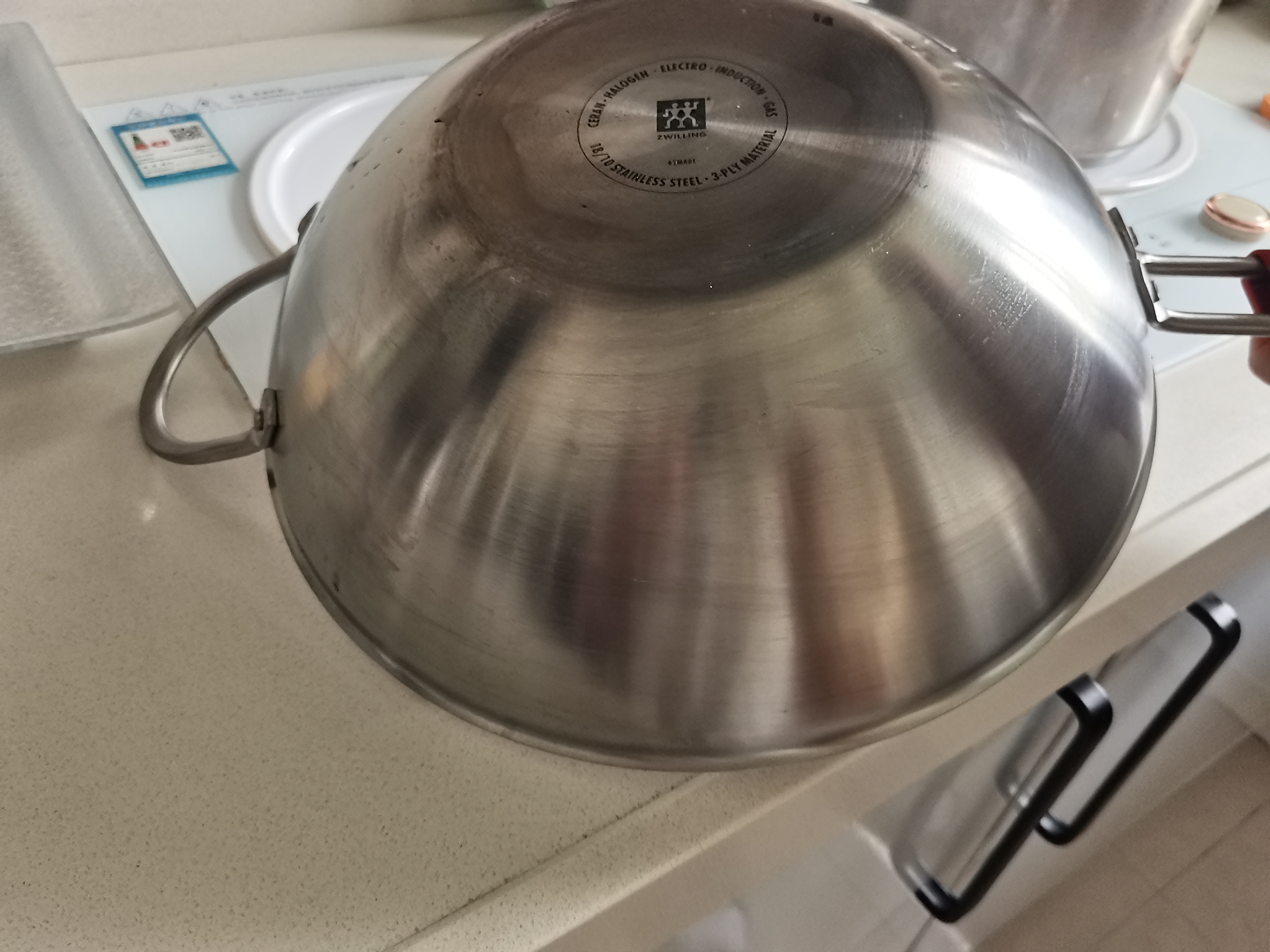 双立人（ZWILLING）中式炒锅不锈钢炒菜锅无涂层锅具电磁炉通用NovaPlus可进洗碗机 不锈钢炒锅 30cm 实拍图