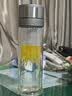 领臣（LINGCHEN）双层玻璃杯茶水分离男士一键开盖便携车载高硼硅泡茶杯提绳款加厚 实拍图