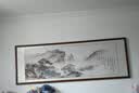 佳得雅新中式客厅装饰画沙发背景墙壁画字画山水画靠山图办公室风景挂画 望云楼A1（陋室铭） 80*220cm宣纸锦绫+有机玻璃+胡桃色实木框（热卖款） 实拍图
