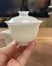京东京造 茶杯盖碗  360°旋转可悬停功夫泡茶盖碗茶具羊脂玉瓷薄胎150ml 实拍图