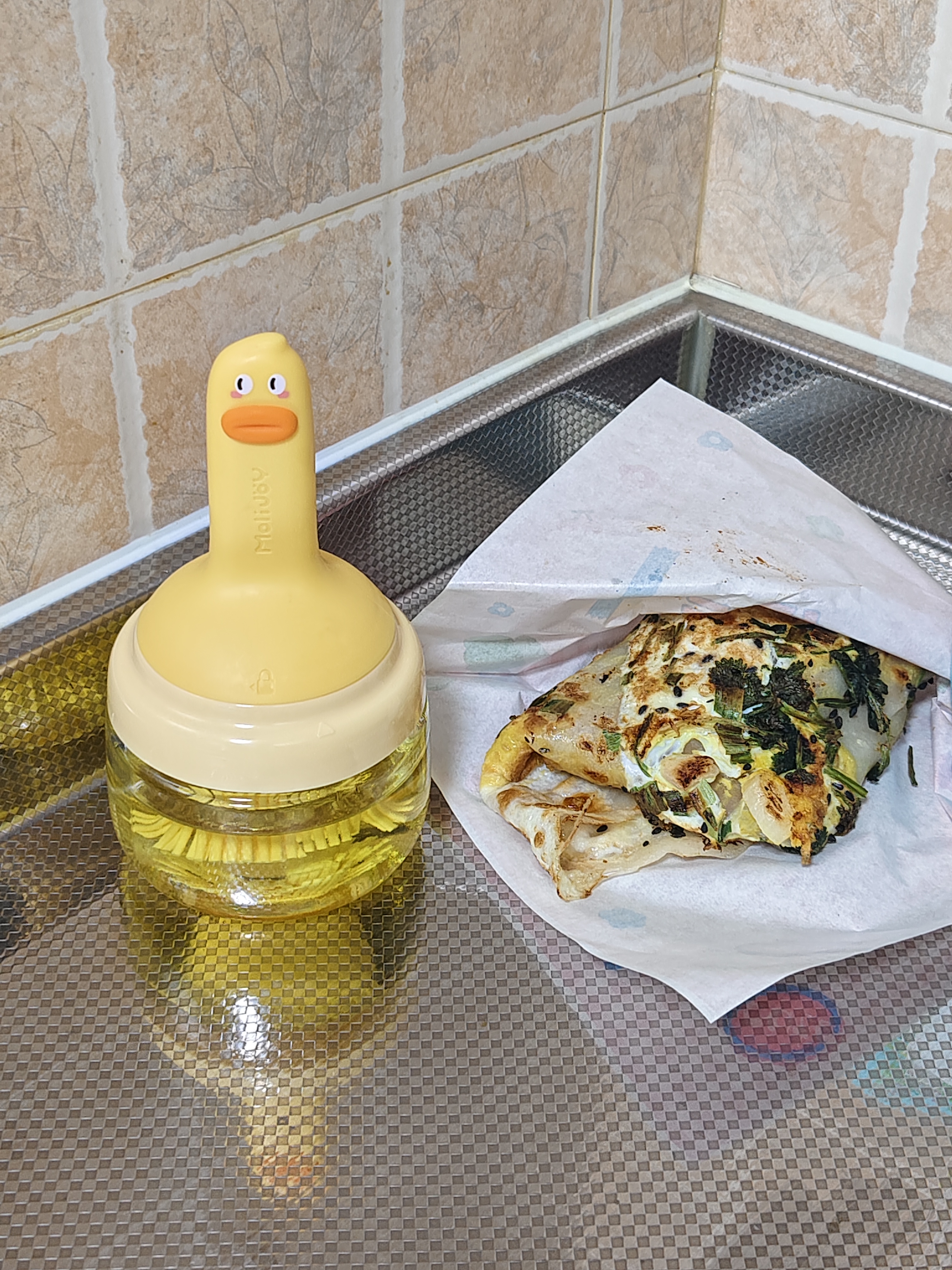 双枪（Suncha）油刷瓶大肚鸭 食品级耐高温油瓶厨房硅胶刷烘焙烧烤刷涂油露营 实拍图