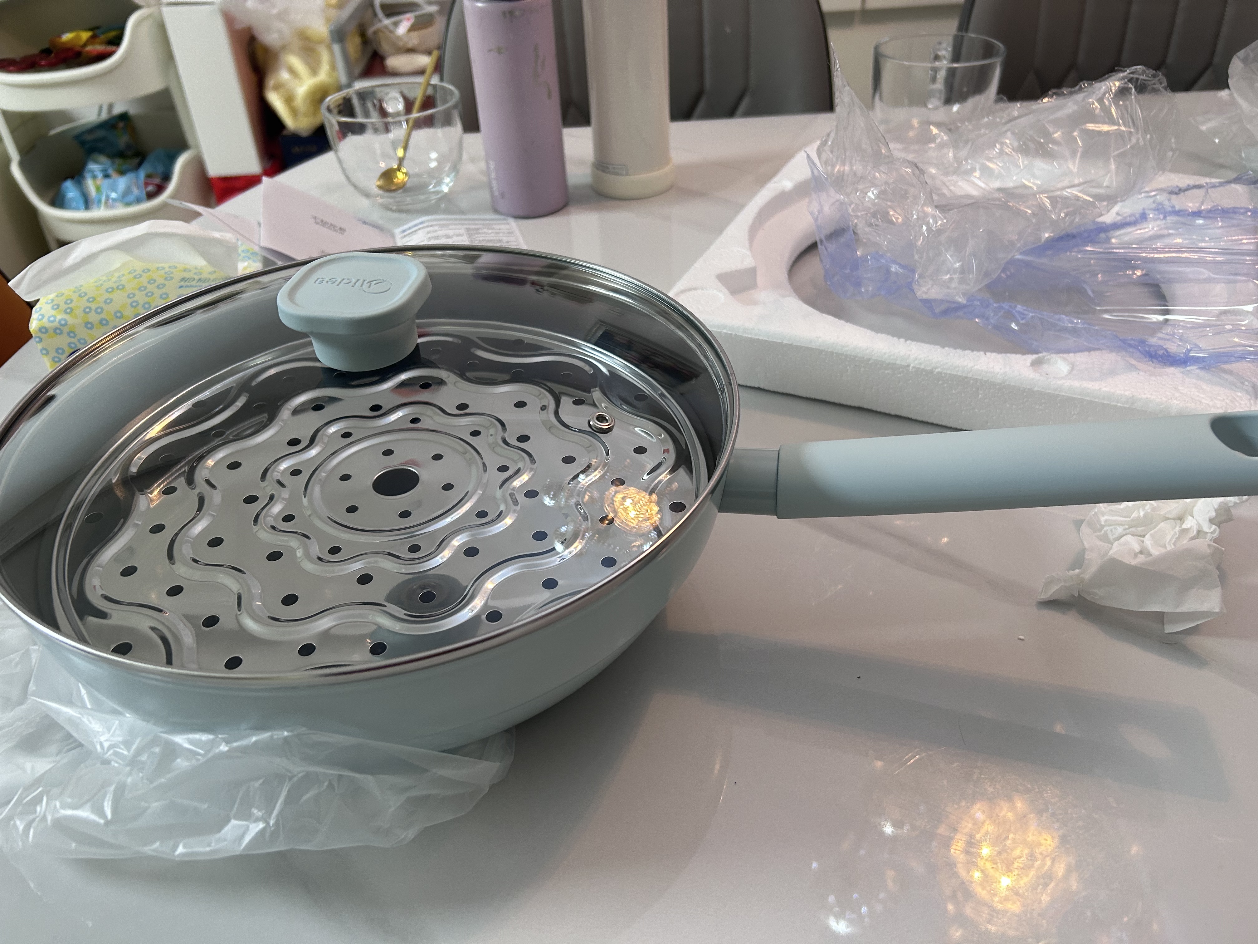 美的（Midea）不粘锅炒锅炒菜锅蒸锅蒸炒一体锅家用多功能锅燃磁通用 实拍图