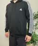 adidas休闲舒适三条纹立领夹克外套男装秋季阿迪达斯官方轻运动 黑色/白（推荐选大一码）   2XL 实拍图