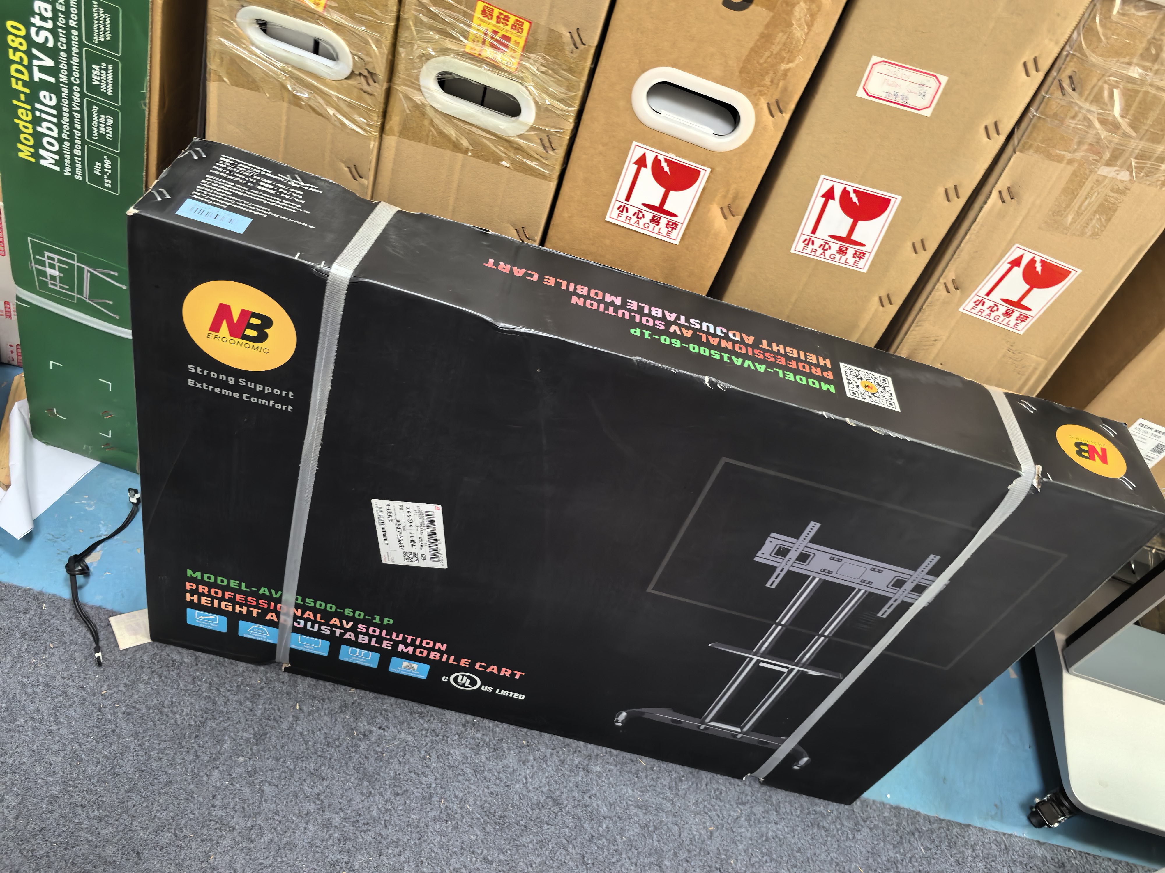 NB AVA1500-60-1P(32-75英寸)电视支架落地移动电视支架会议一体机移动推车通用电视移动挂架推车 实拍图