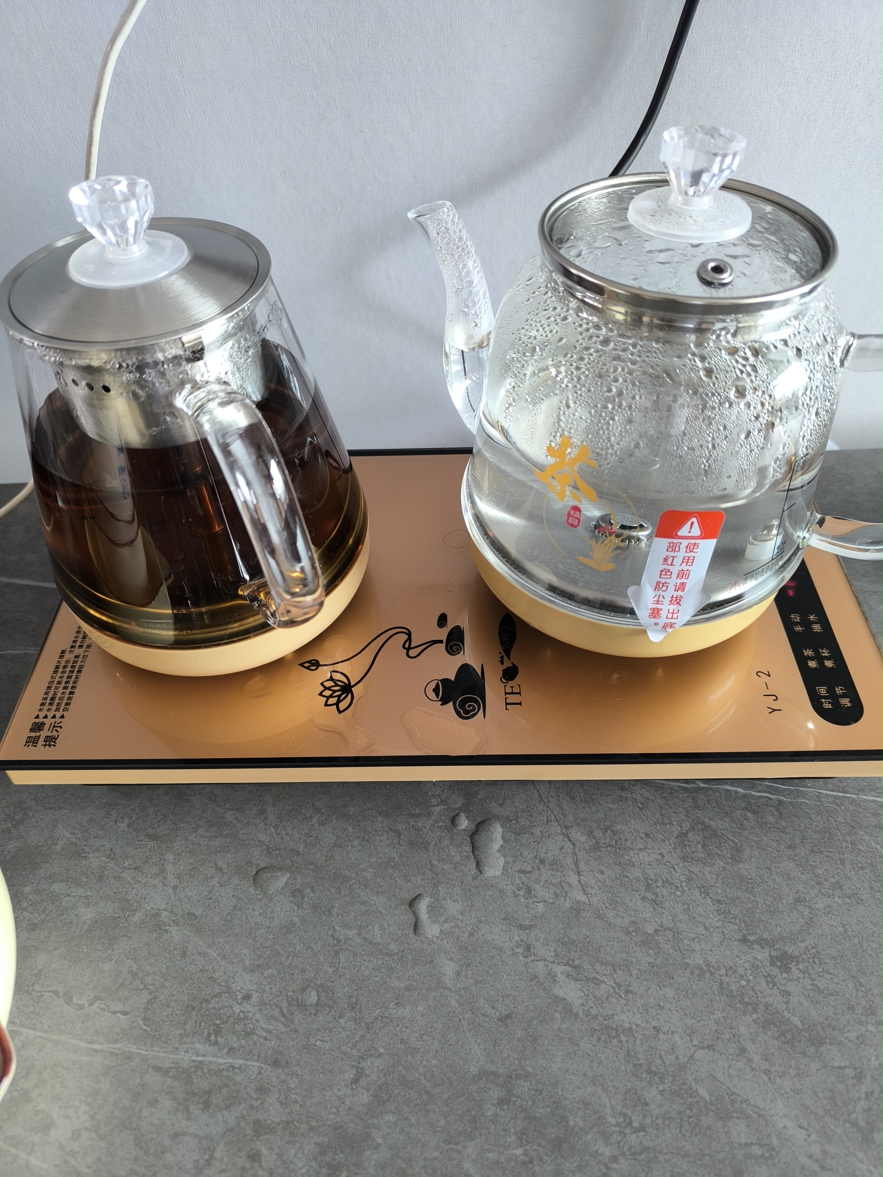 友家铺子（Biooner）全自动上水电热水壶烧水壶家用办公茶台一体机茶桌茶几嵌入式茶具套装 玫瑰金蒸茶款1L 实拍图
