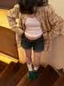 南木熊短裤女美式复古卷边牛仔夏季低腰露脐弹力紧身显瘦百搭包臀热裤子 深蓝色 牛仔短裤 S 【85-95斤】卡码拍大 实拍图