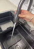 摩恩阳光系列厨房水槽大单槽洗菜盆一体盆304不锈钢台上中下家用洗碗水池 四孔集渣黑色水槽-圆形抽拉顶配 80*46CM 实拍图