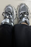 CHERY KALLY【柳岩同款】轻奢厚底老爹鞋女2025新款运动鞋增高百搭女鞋潮情侣 CHERY&KALLY 银灰色 38 实拍图