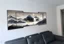 墨派（Mopai）背有靠山客厅装饰画现代轻奢沙发背景墙挂画抽象叠加新中式山水画 流水生财 180x50cm(适合2.5米沙发)晶瓷 实拍图