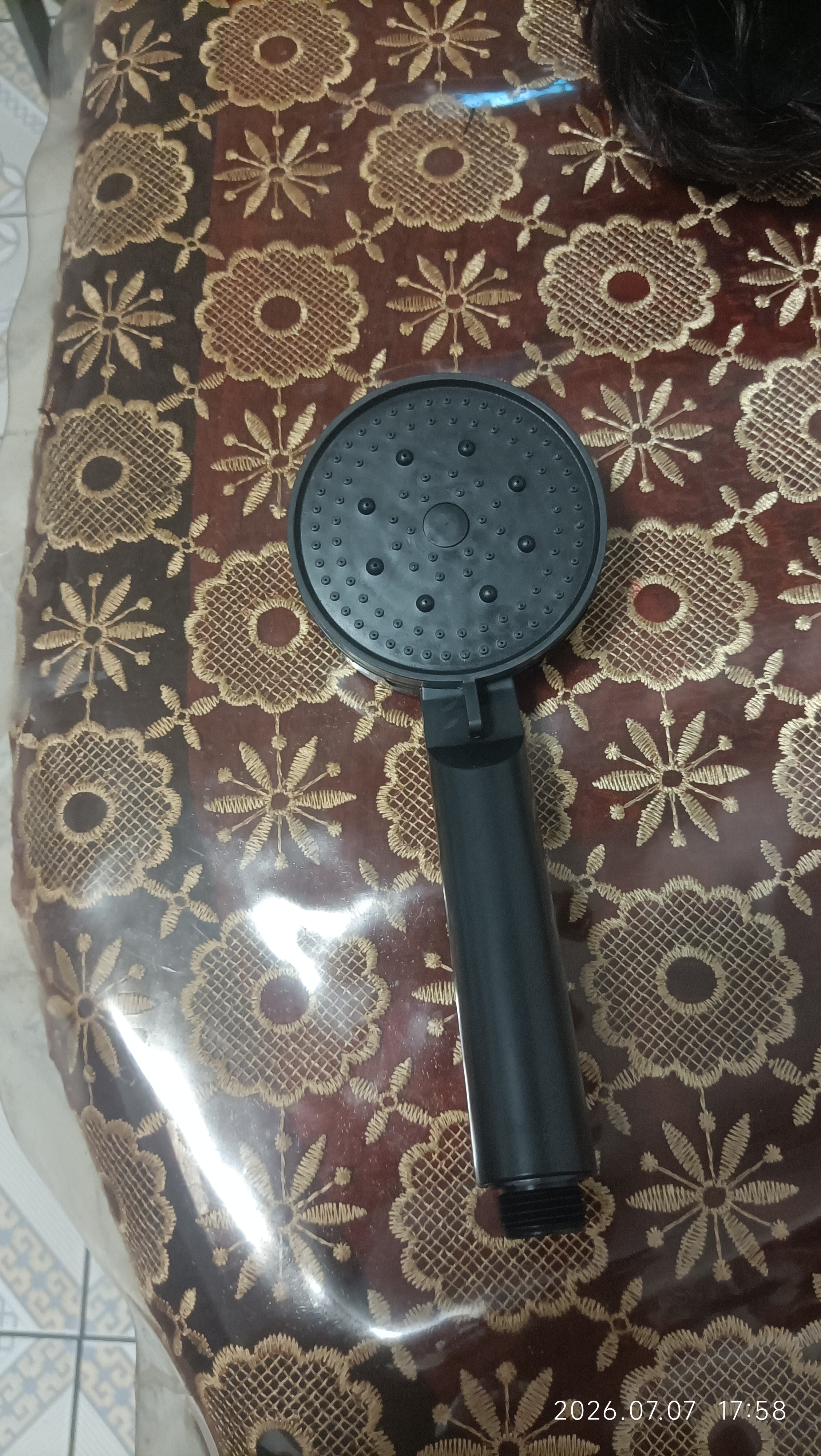 【热卖千万】增压花洒喷头黑武士魔幻五档淋浴花晒头淋雨喷淋花酒 黑武士硬刺花洒1个 实拍图