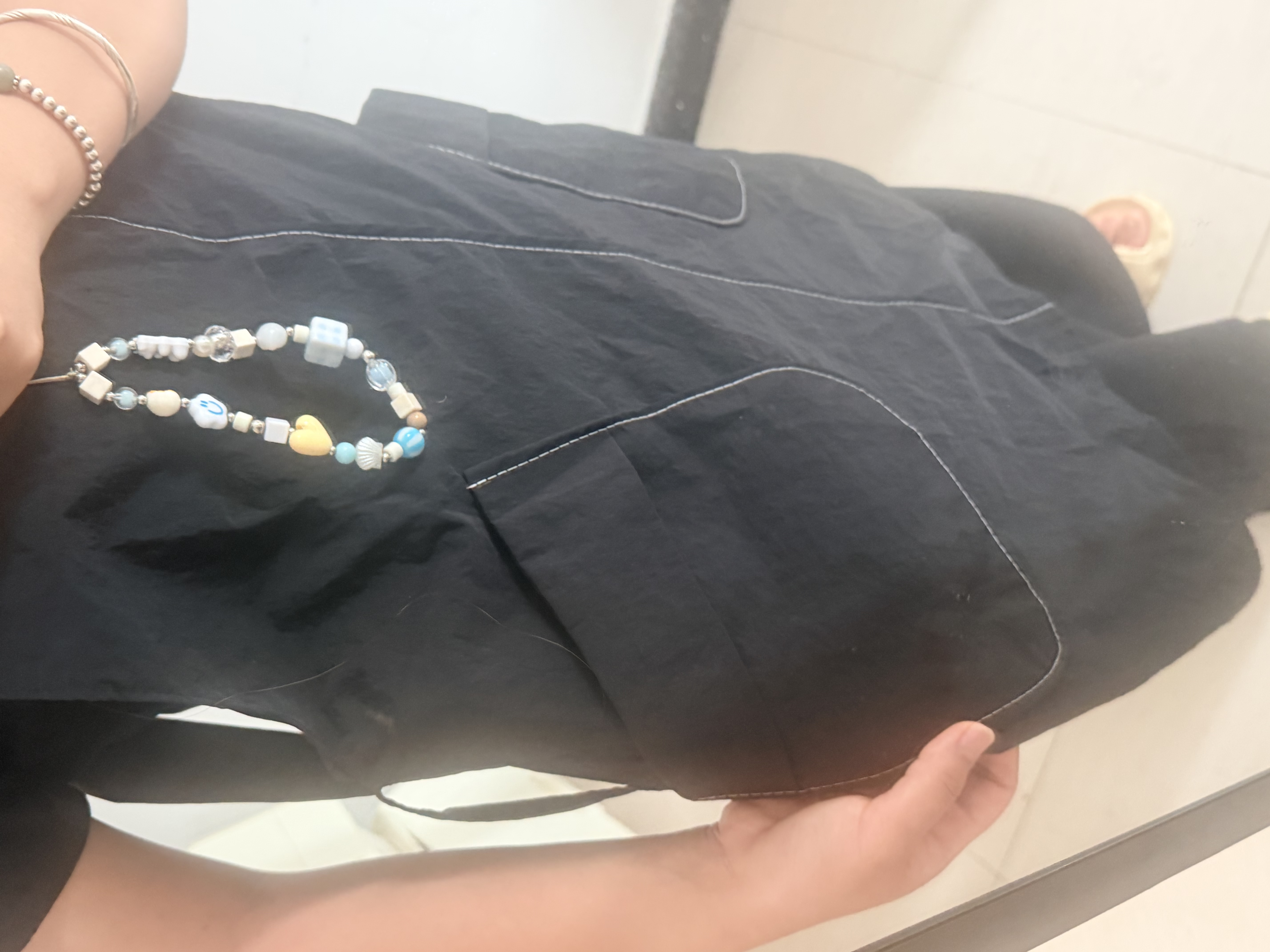 光多拉防水围裙厨房防油污做饭夏季薄款男女士专用简约透气家务背带围裙 实拍图