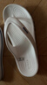卡骆驰（CROCS）贝雅卡骆班运动拖鞋男鞋女鞋居家夹脚平底人字拖鞋|205393 白/深蓝-126 37 /38(230mm) 实拍图