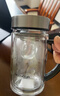 希诺双层玻璃杯带把手高档泡茶杯子男家用办公透明水杯XN-9321 435mL 实拍图