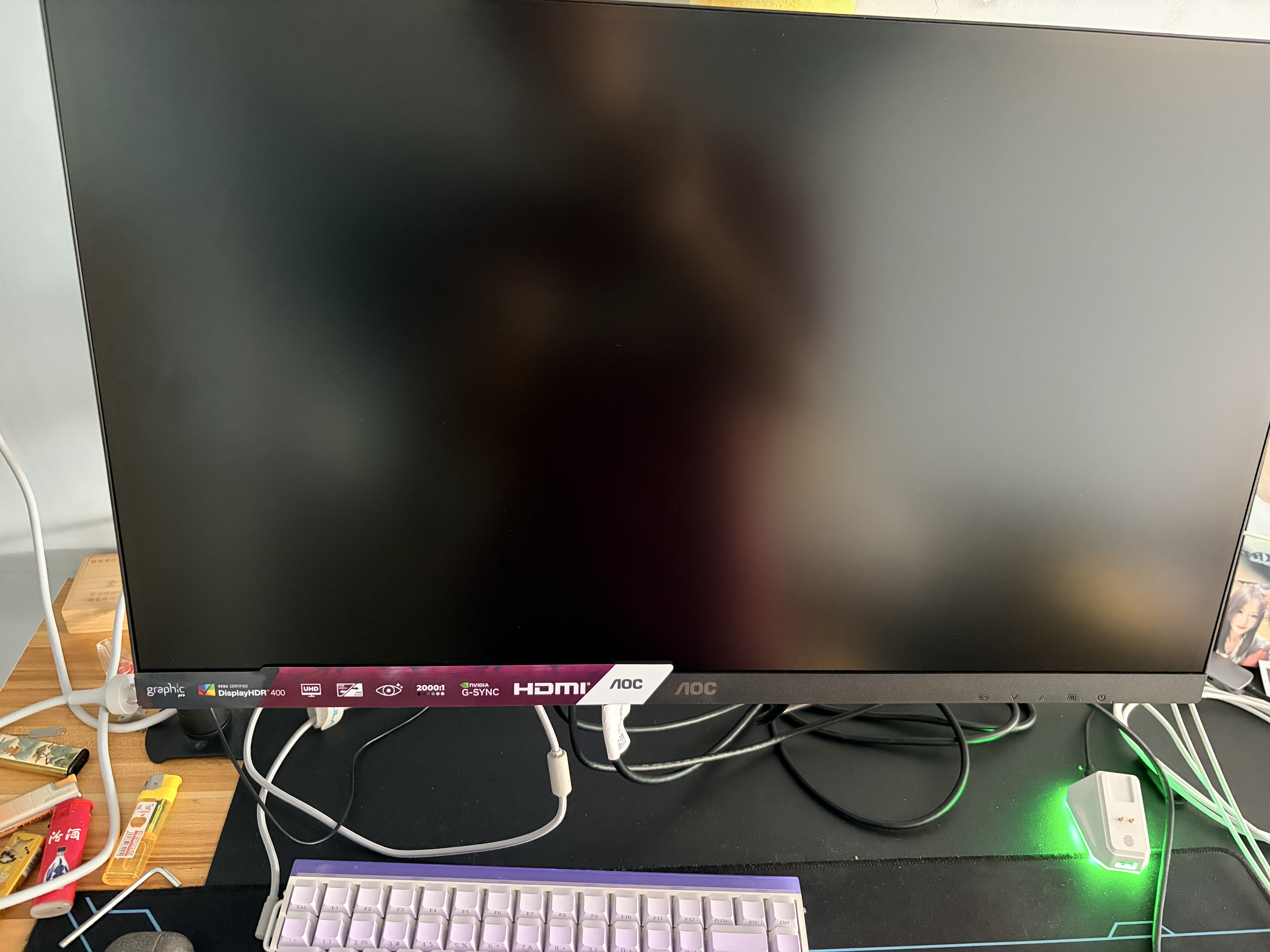 AOC 27英寸4K 144Hz双模FHD 288Hz HDR400 Type-C90W 硬件低蓝光 macmini节能游戏办公显示器U27U3XD 实拍图