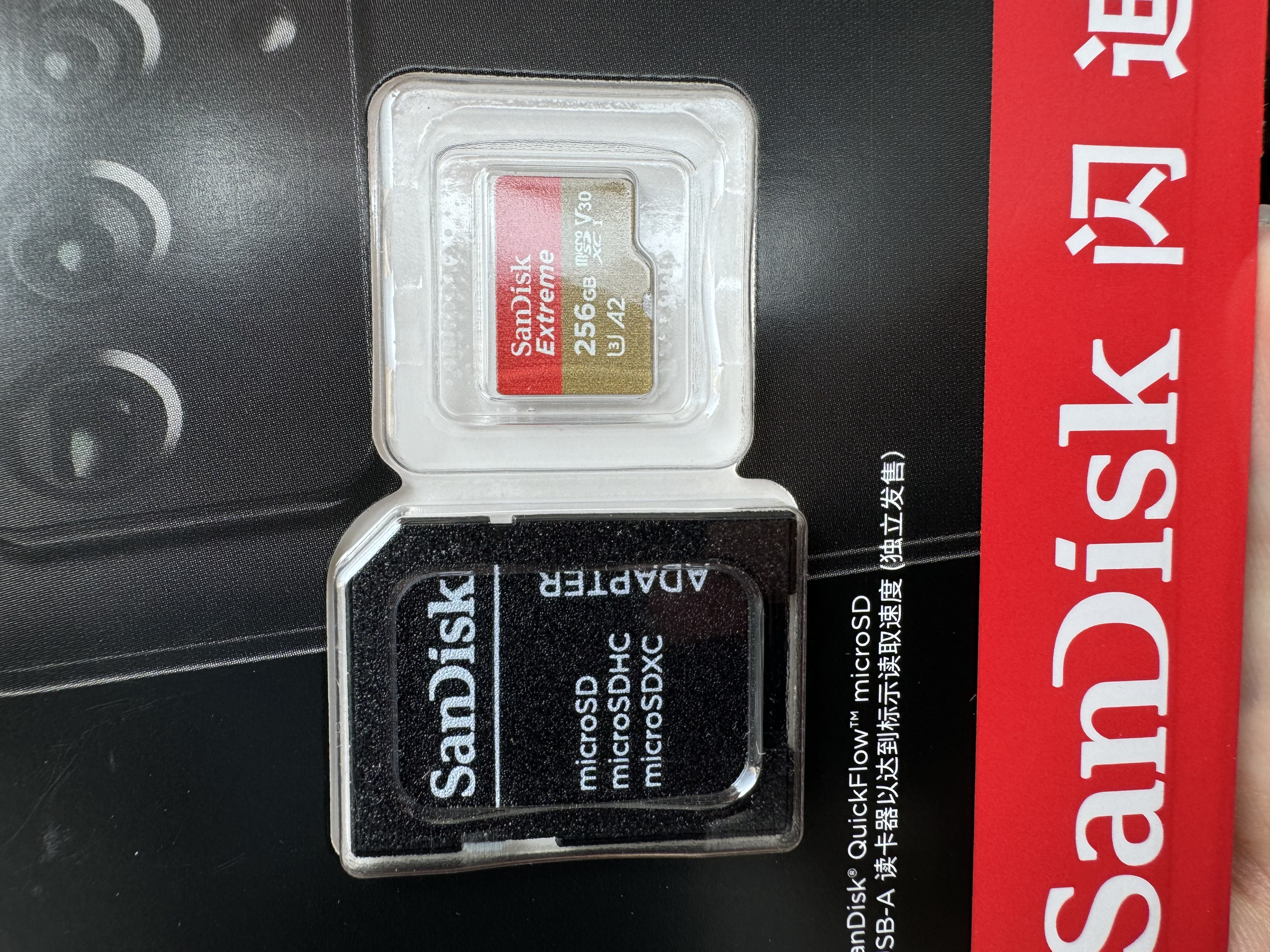 闪迪（SanDisk）256GB TF(MicroSD)内存卡4K极速金卡A2 V30 U3兼容大疆Pocket3/4P/Action 6运动相机/无人机存储卡 实拍图