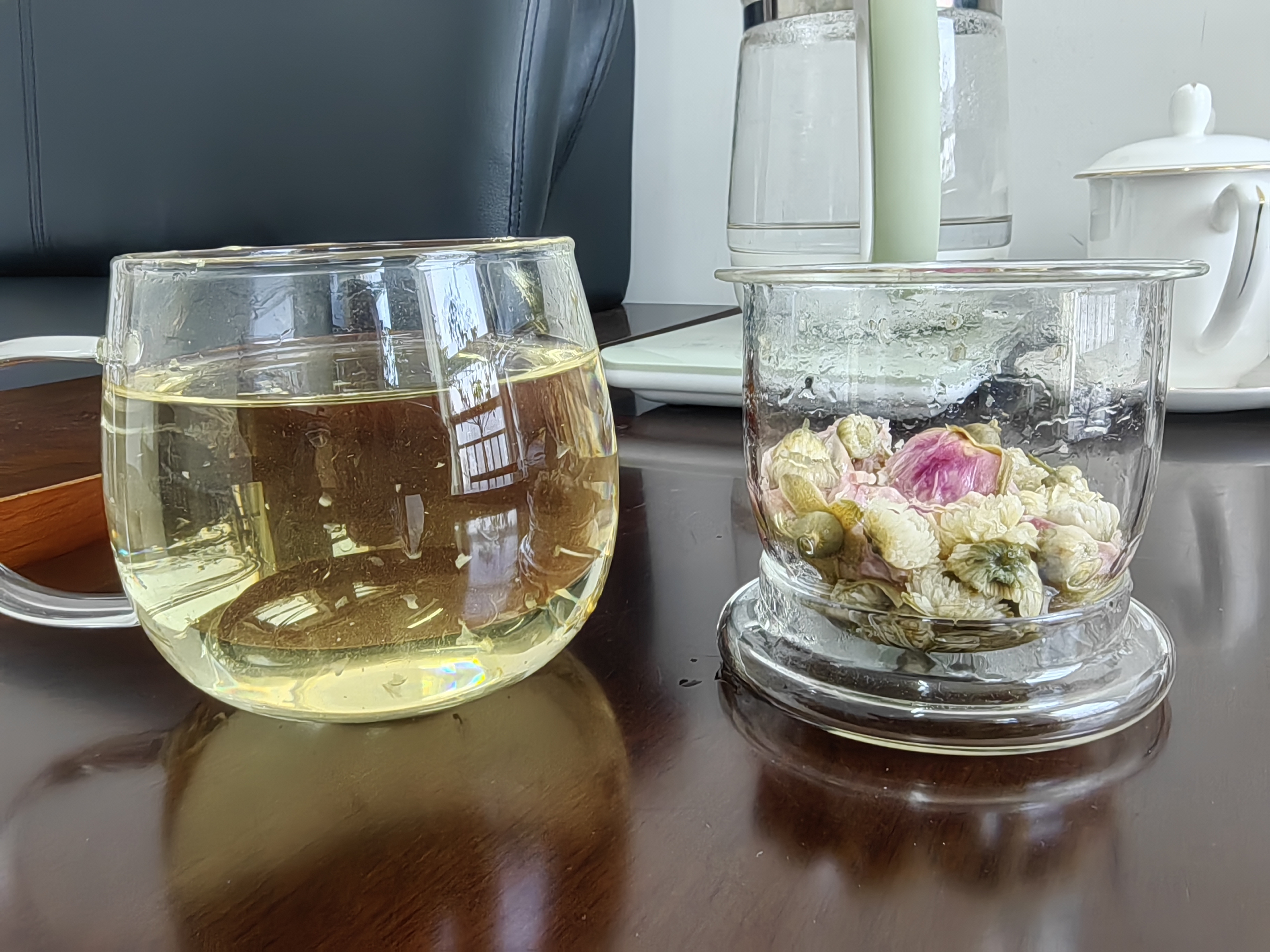 富光花茶杯 男女士茶水分离杯子 双层办公泡茶玻璃杯带把高硼硅水杯 实拍图