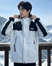 JEEP SPIRIT吉普冲锋衣三合一男士户外羽绒登山服男女情侣款工装夹克春秋外套 2366象牙白【单衣春秋款】 男女同款 S 【建议115-130斤】 实拍图
