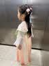 罗蒙女童汉服新中式中秋儿童明制连衣裙毕业演出服 桃色襦裙 130 实拍图
