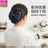 栀子花开 头花网兜发夹职业盘发网发套护士宾馆物业酒店银行工作发饰头饰 金边两结蓝色粗网 实拍图