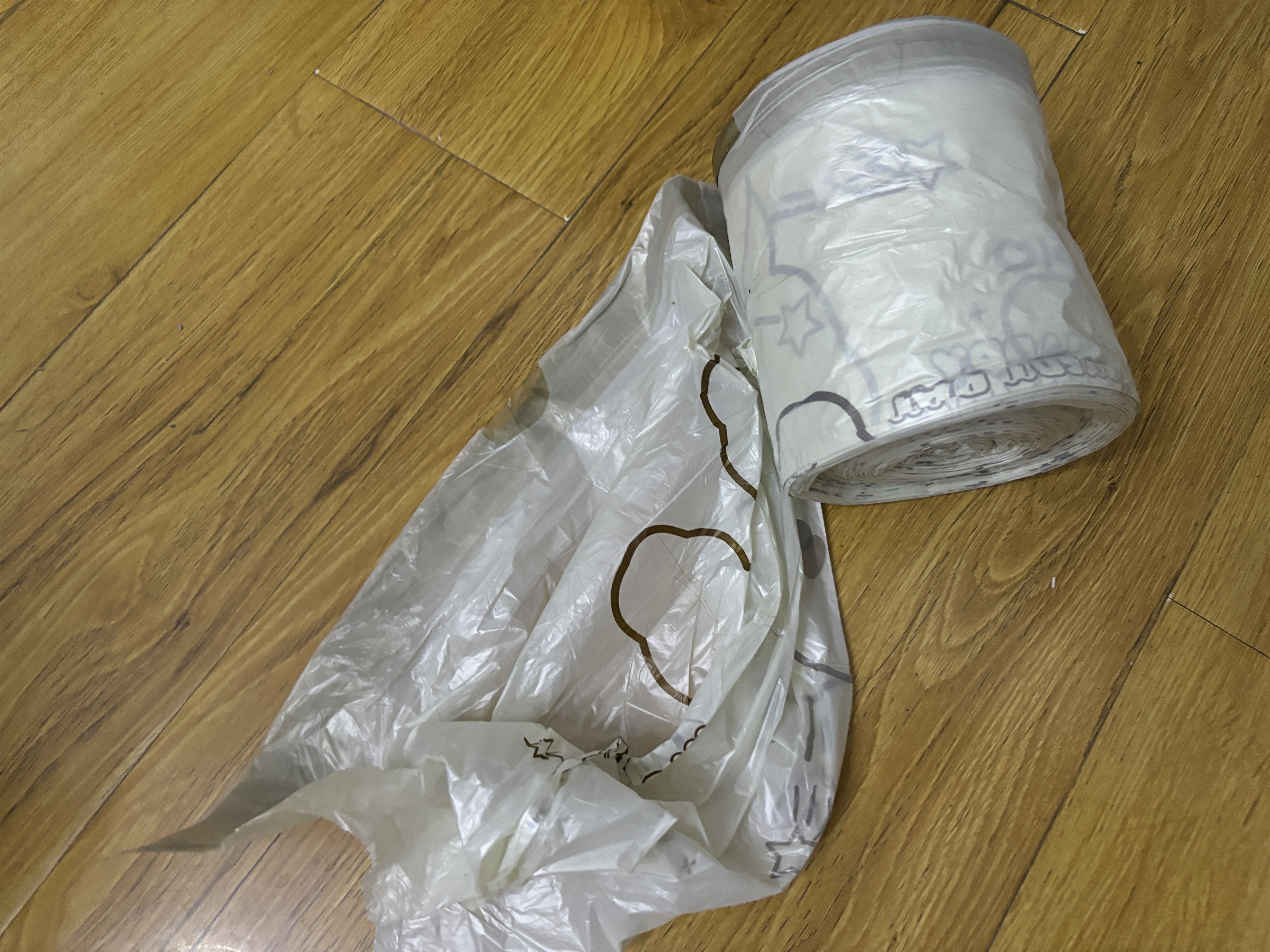 【萌兔印花】家用办公抽绳垃圾袋加厚点断易撕45*42CM 印花抽绳垃圾袋【30只】 实拍图