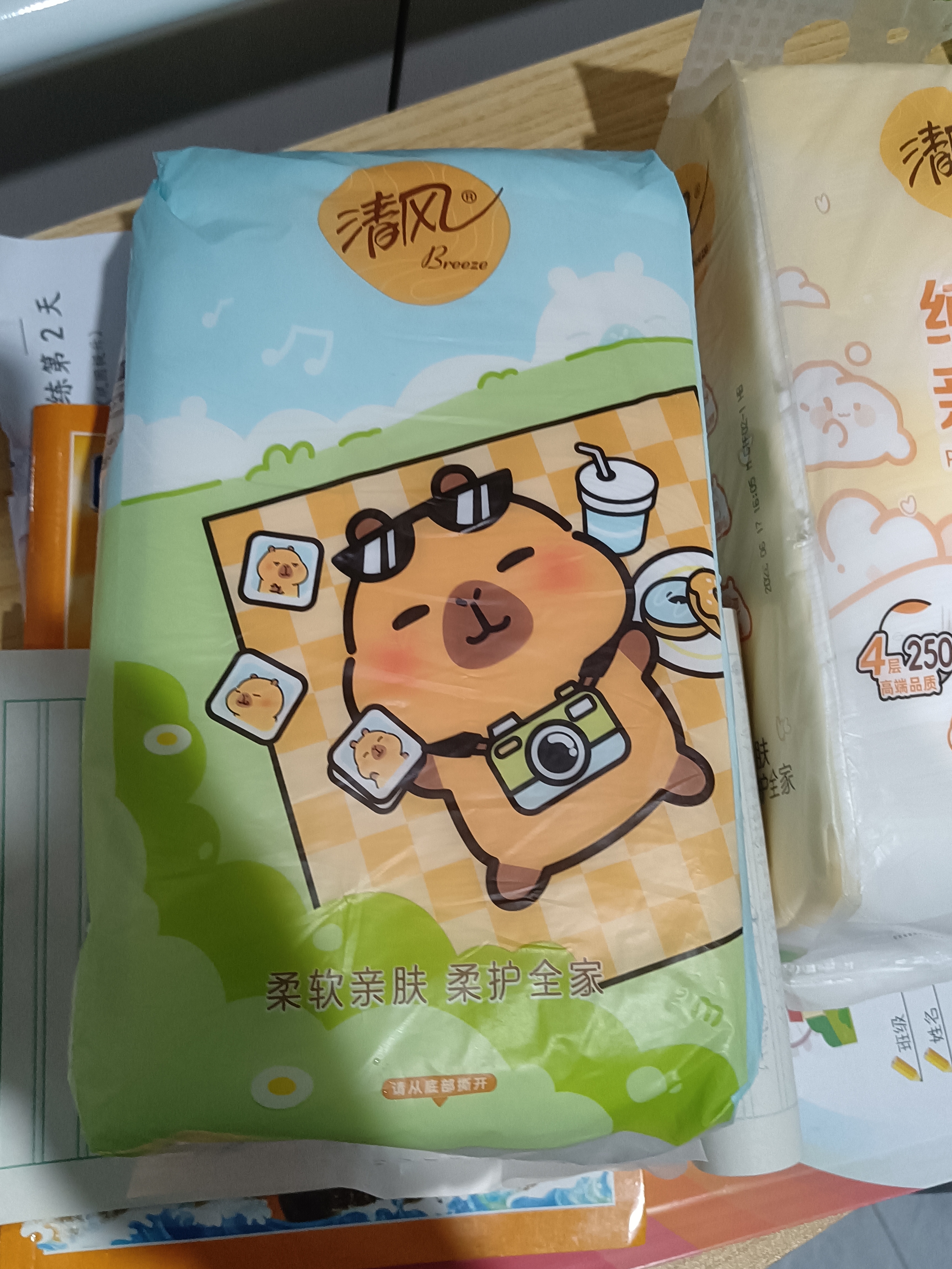 清风卡皮巴拉挂抽1000张/提悬挂式抽纸家用餐巾纸卫生面巾纸壁挂厕纸 2大提2000张【4层加厚】 实拍图