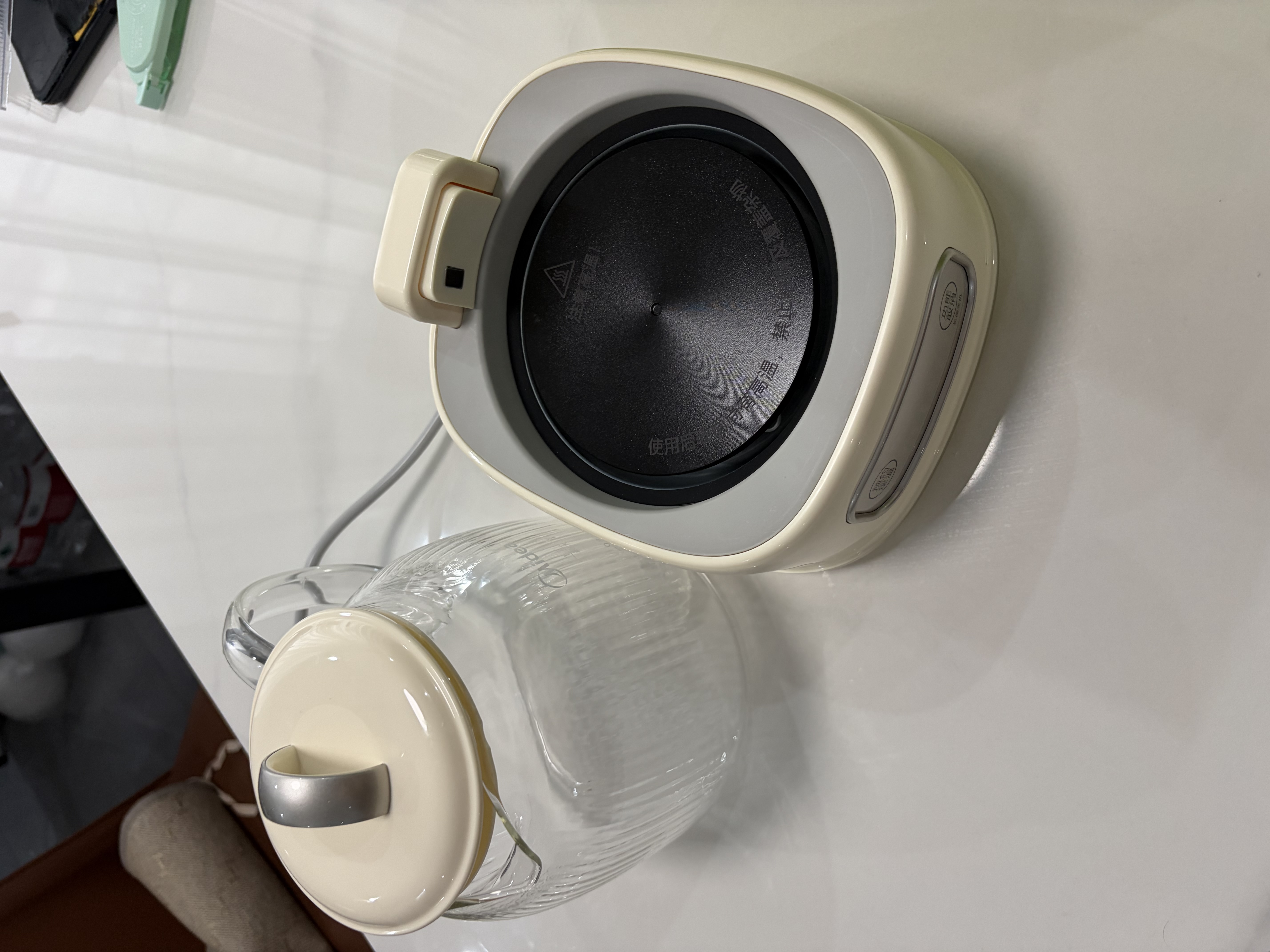 美的（Midea）0胶水全玻璃全自动养生壶煮茶壶母婴烧水壶恒温电热水壶煮茶器花茶壶1.2L MK-YS12B103 实拍图