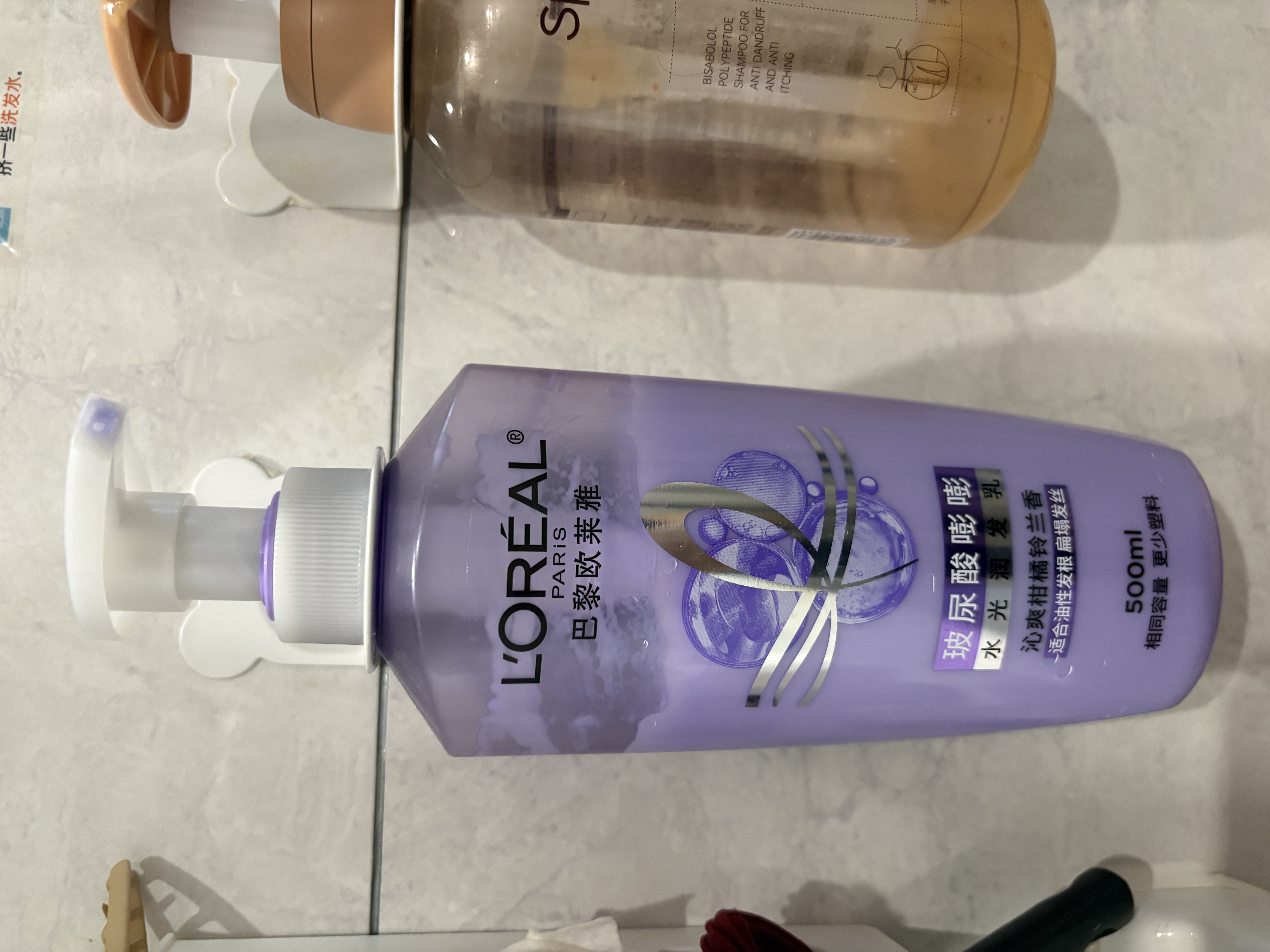 欧莱雅玻尿酸嘭嘭水光润发乳500ml 蓬松控油水润护发素 实拍图