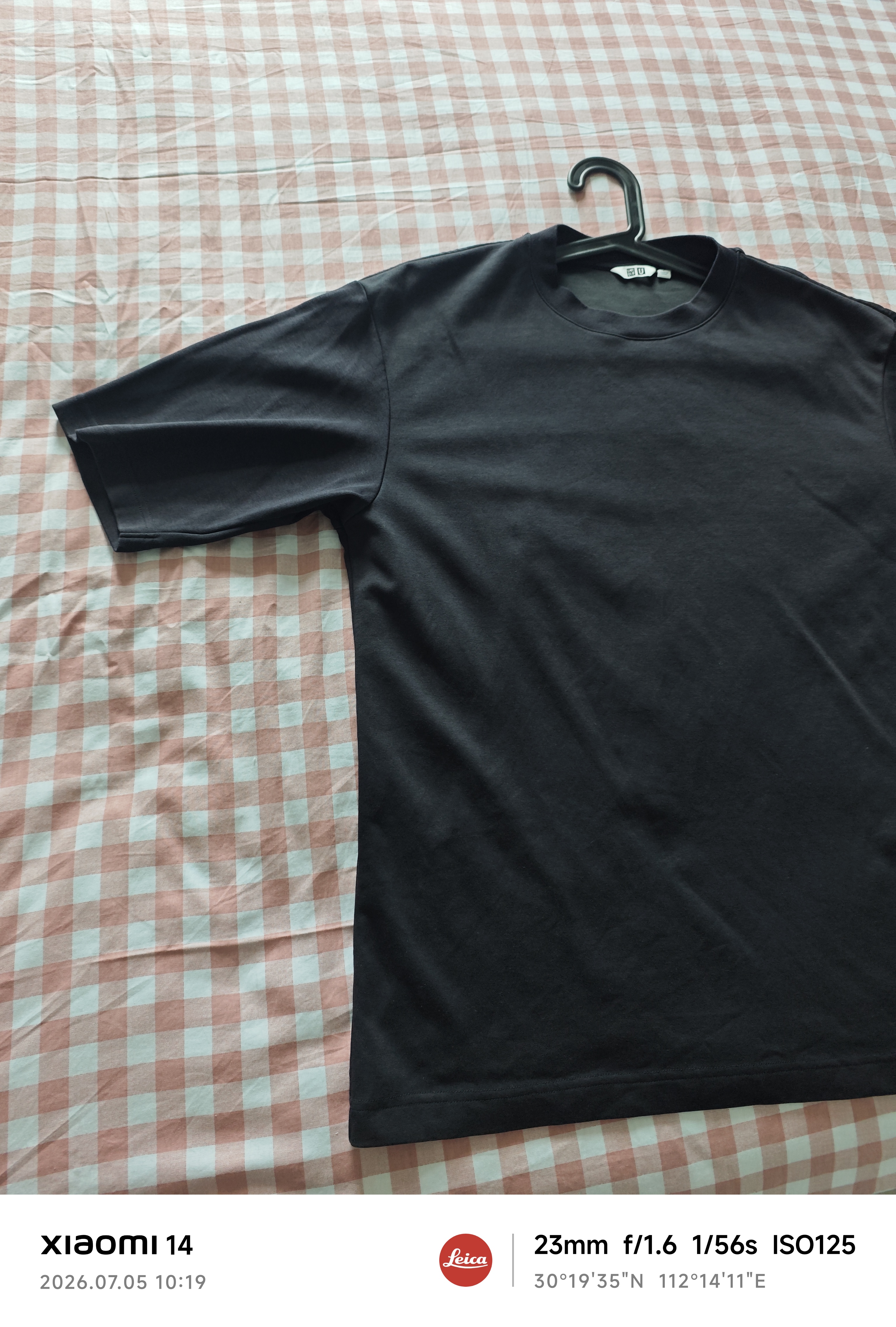 优衣库AIRism宽松圆领T恤/5分袖男女装合作款凉感大师T短袖482295 482295/09黑色 L 实拍图