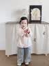 班喜迪女童衬衫秋装2026新款洋气宝宝白色上衣春秋儿童衬衣娃娃衫小童装 粉色 100 实拍图
