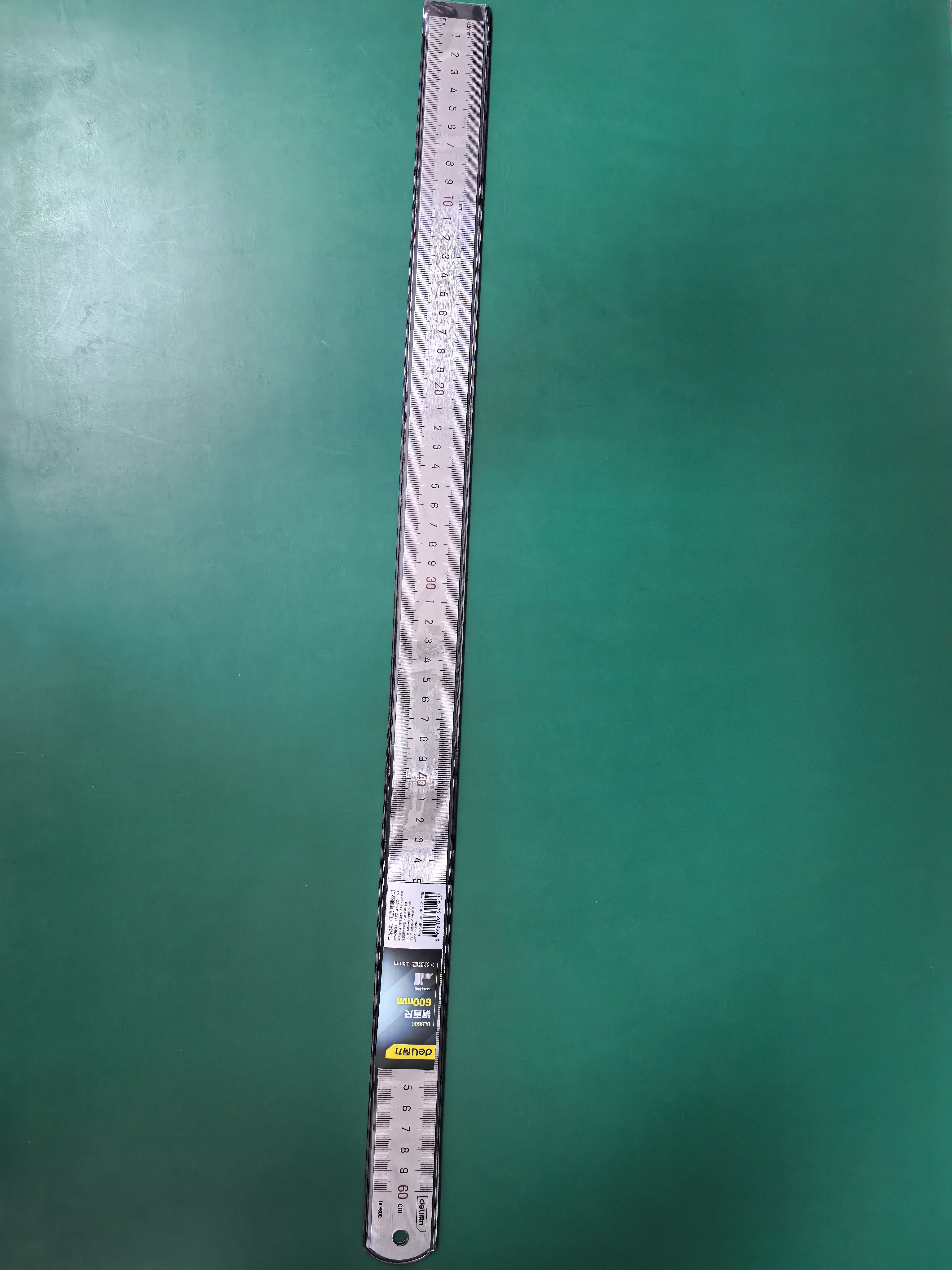 得力（deli）不锈钢直尺刻度尺公制刻度绘图钢尺60cm 实拍图