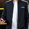 adidas休闲舒适三条纹立领夹克外套男装秋季阿迪达斯官方轻运动 黑色/白（推荐选大一码）   M 实拍图