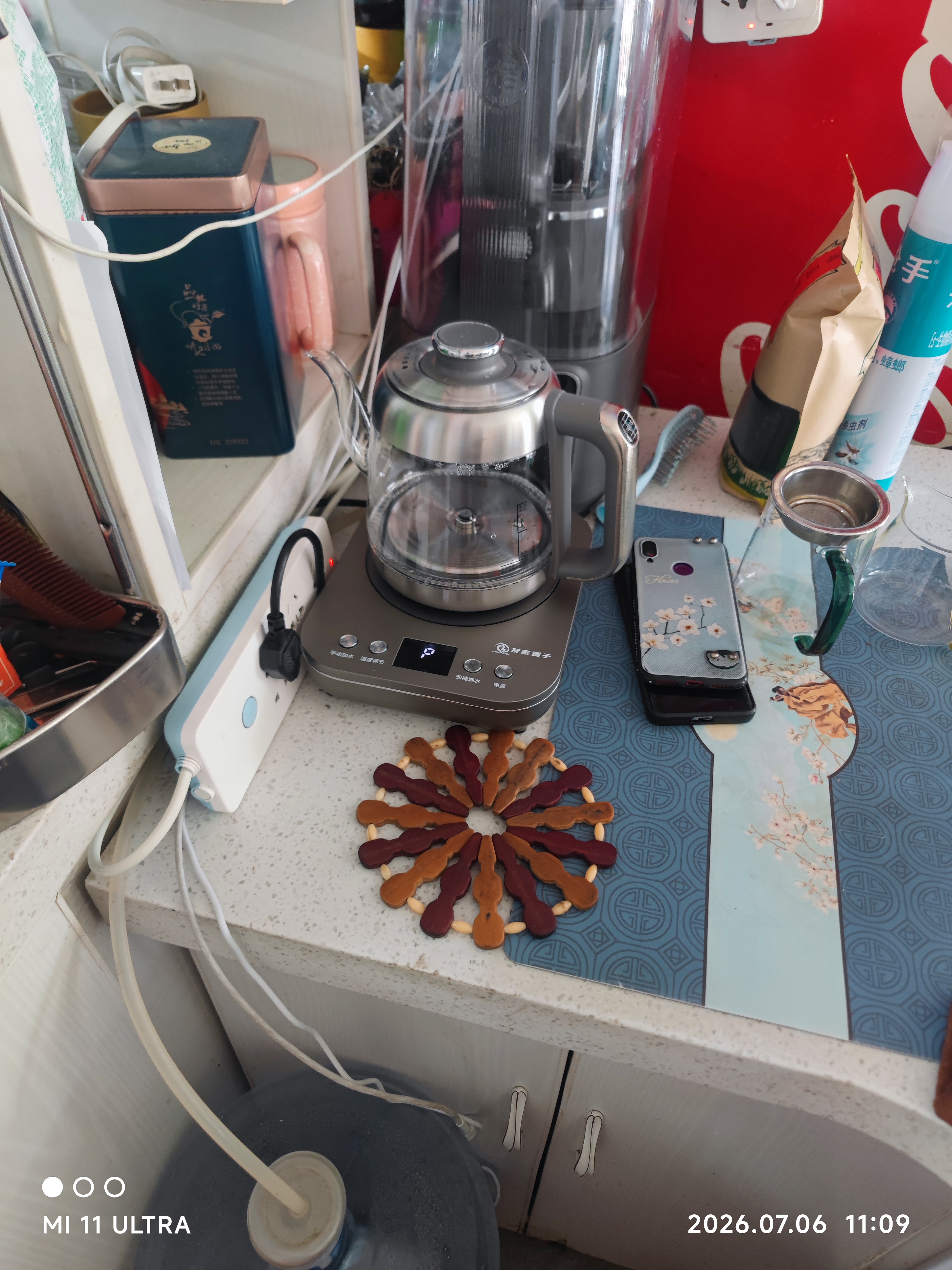 友家铺子（Biooner）全自动上水电热水壶 茶台烧水壶玻璃烧水器家用办公泡茶专用一体茶桌茶几保温抽水电茶炉RY-D7 实拍图