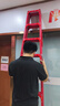 奥鹏（AOPENG）梯子工业梯加厚加固碳钢折叠梯人字梯工程梯装修梯具九步2.5米 实拍图