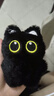 新款黑猫玩偶毛绒公仔挂件可爱猫咪包包挂饰情侣礼物ins学生礼物 黑色带珠链 10cm 实拍图